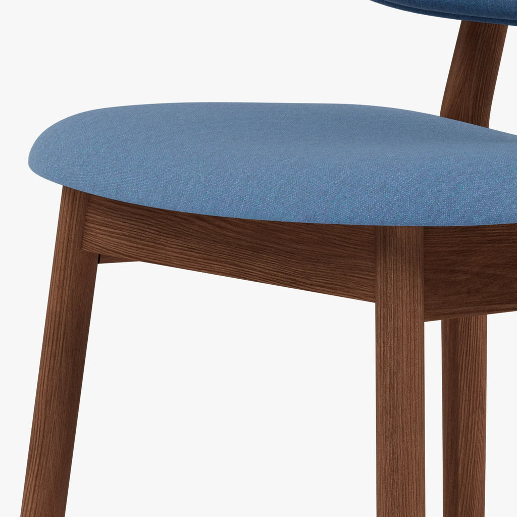 Olivia Dining Chair Denim Blue Fabric Solid American Walnut
