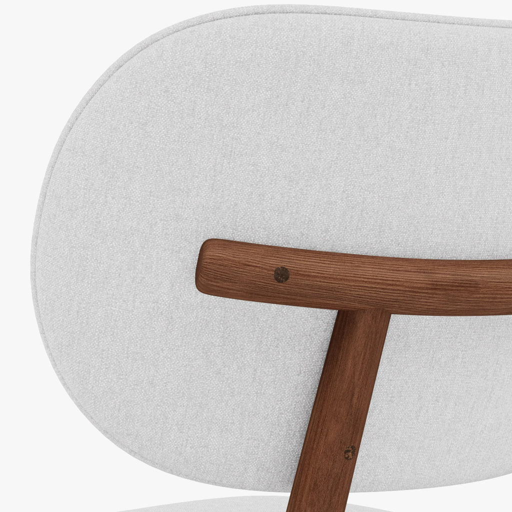 Olivia Dining Chair Dove Grey Fabric Solid American Walnut