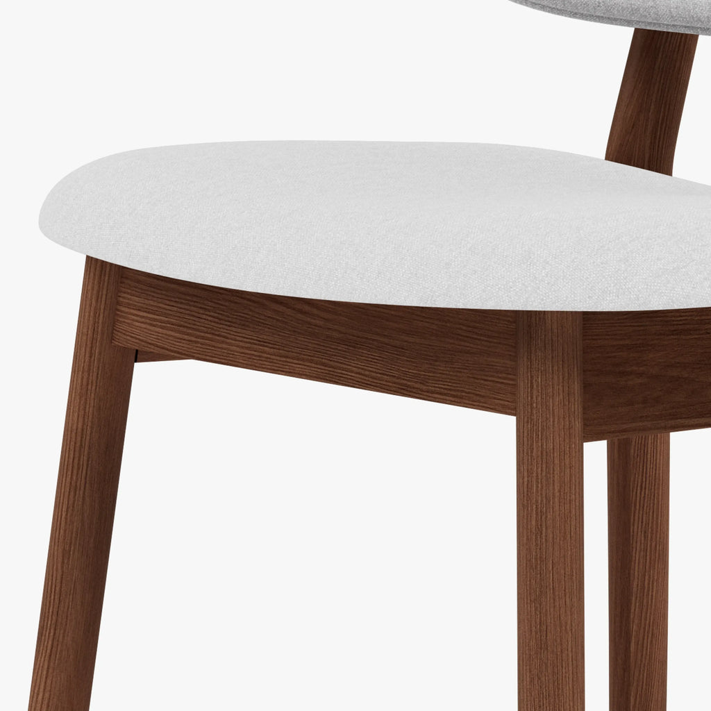 Olivia Dining Chair Dove Grey Fabric Solid American Walnut