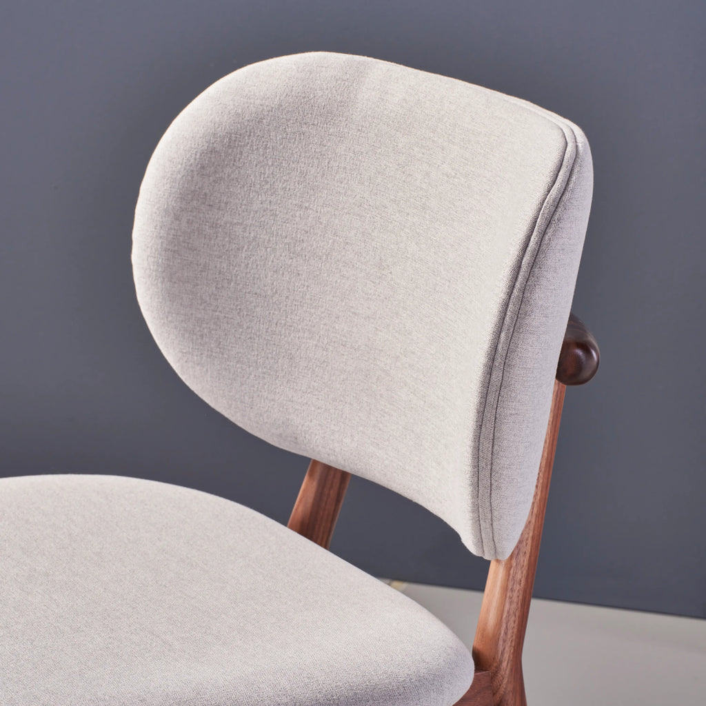 Olivia Dining Chair Dove Grey Fabric Solid American Walnut