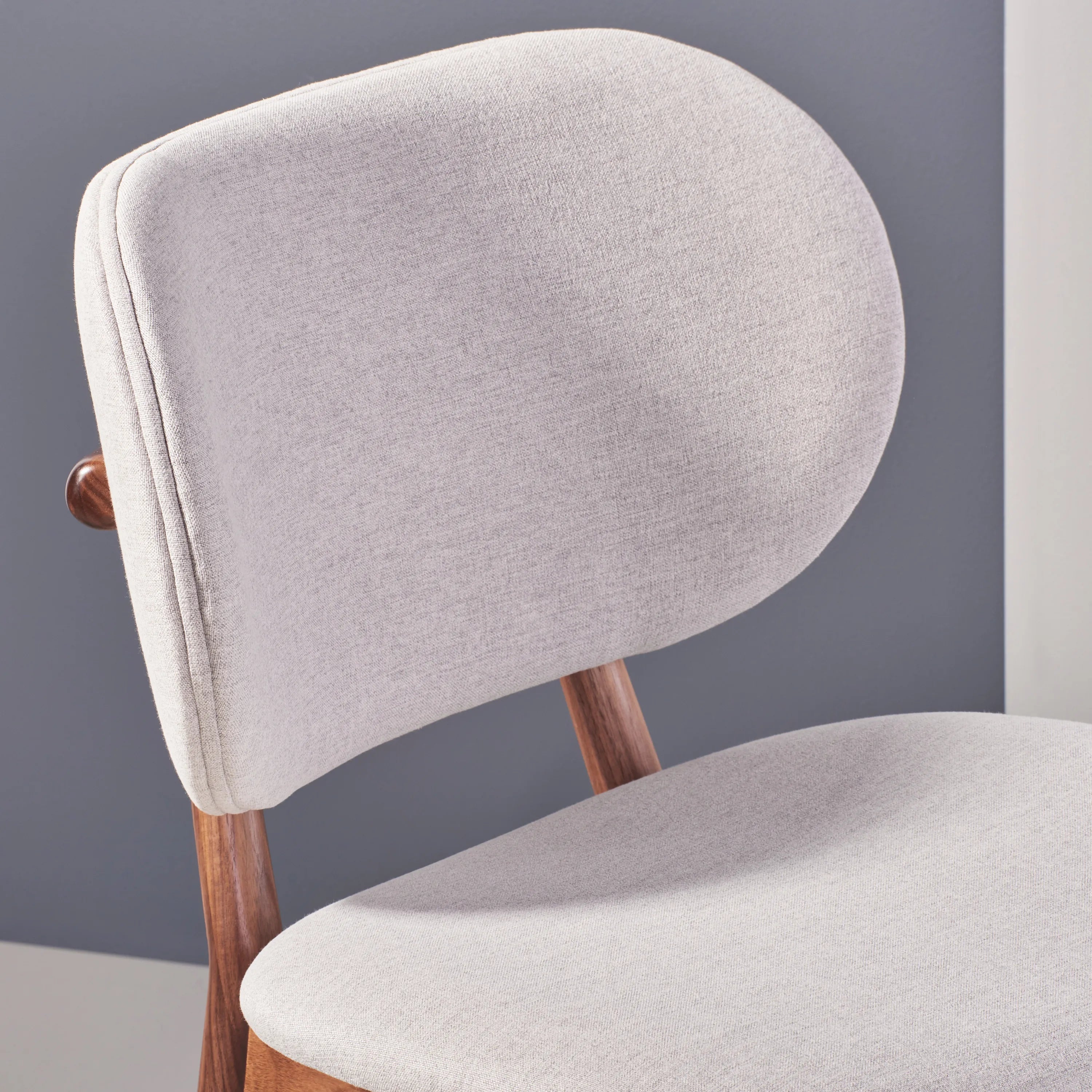 Olivia Dining Chair Dove Grey Fabric Solid American Walnut