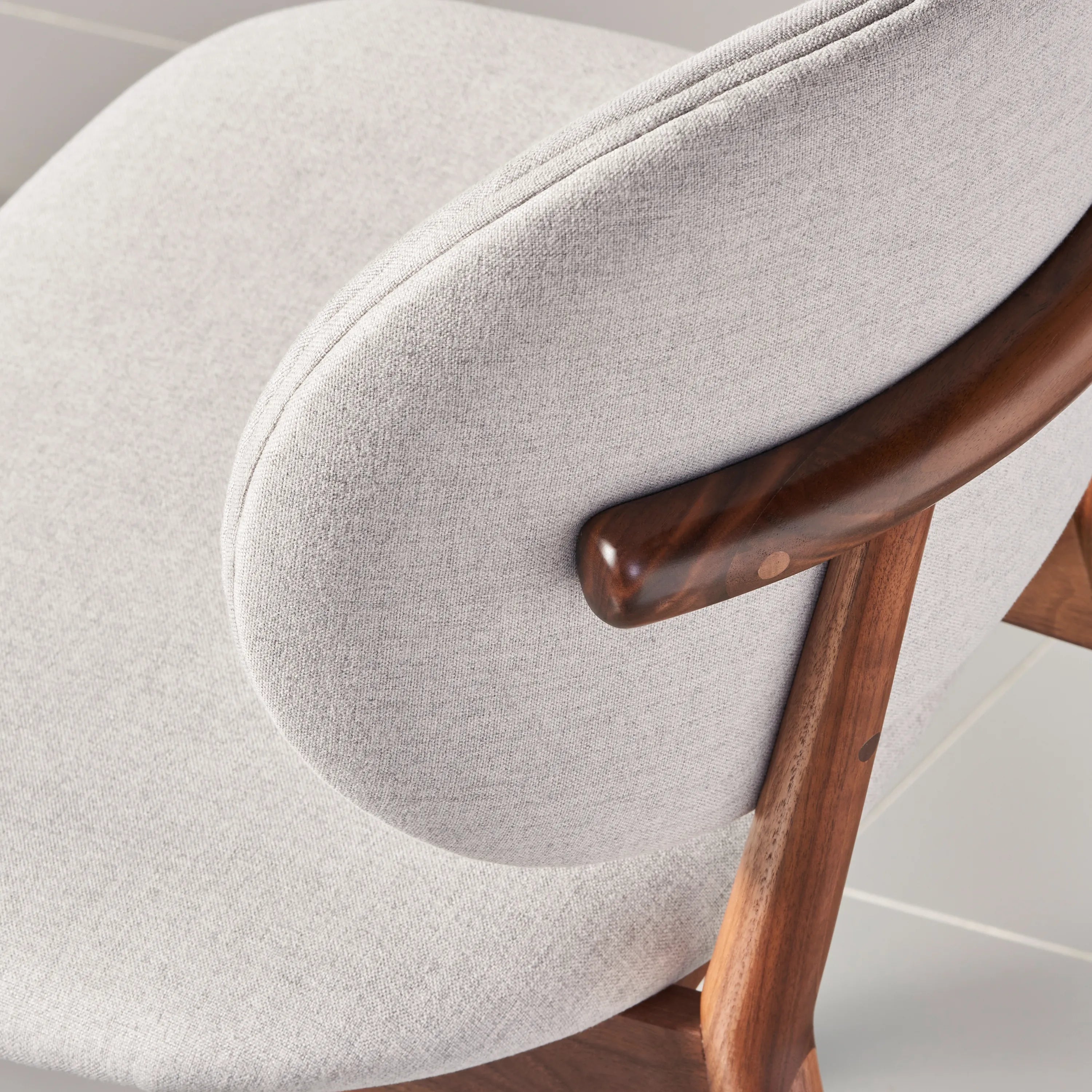 Olivia Dining Chair Dove Grey Fabric Solid American Walnut