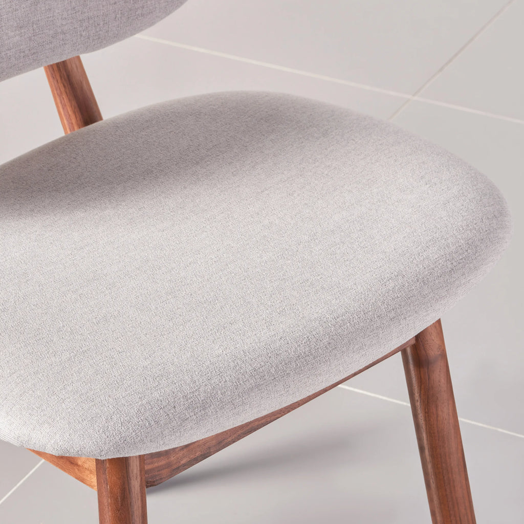 Olivia Dining Chair Dove Grey Fabric Solid American Walnut