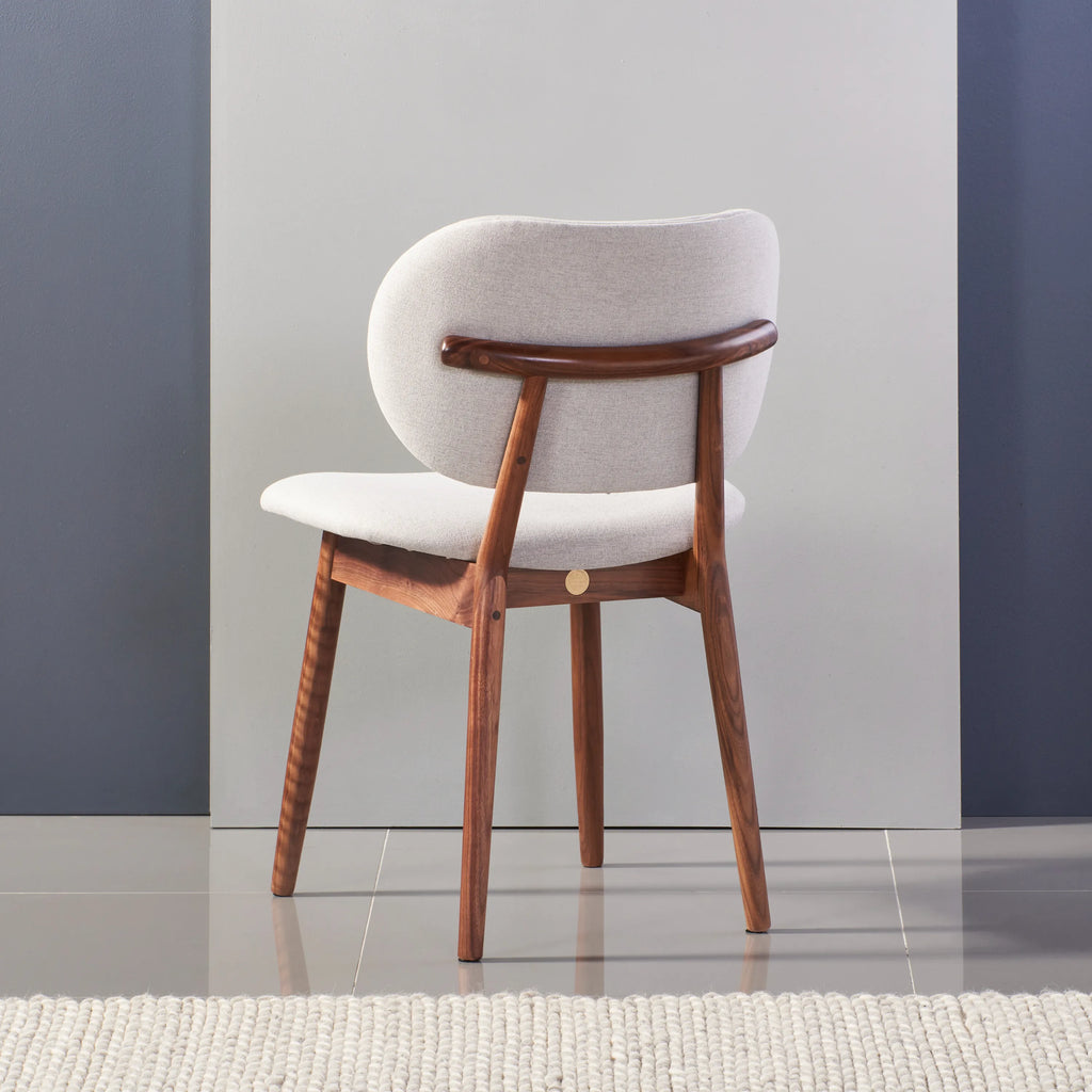 Olivia Dining Chair Dove Grey Fabric Solid American Walnut