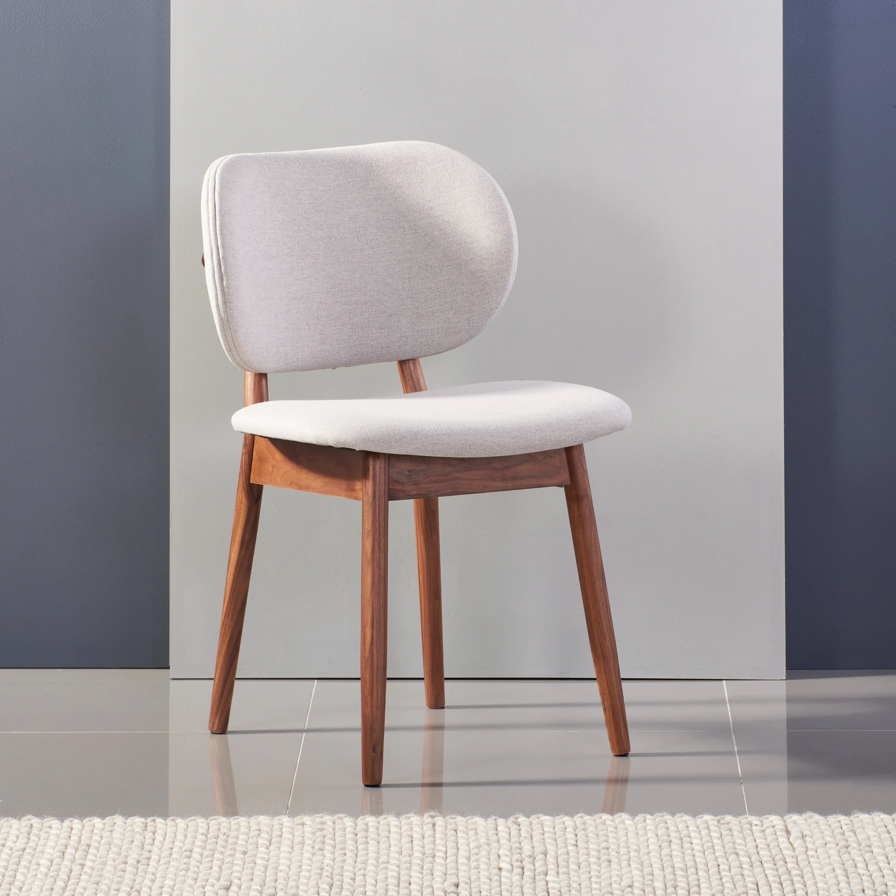 Olivia Dining Chair Dove Grey Fabric Solid American Walnut
