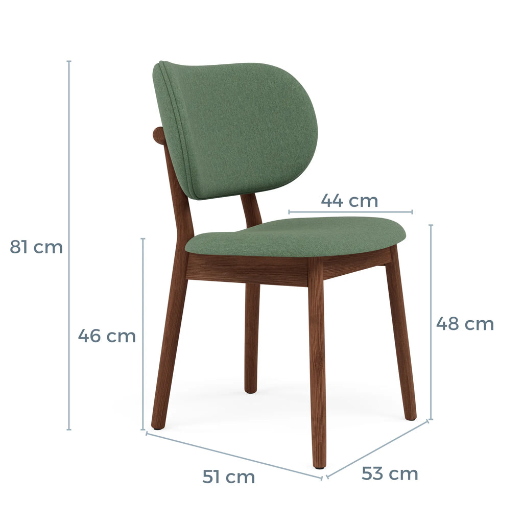 Olivia Dining Chair Forest Green Fabric Solid American Walnut