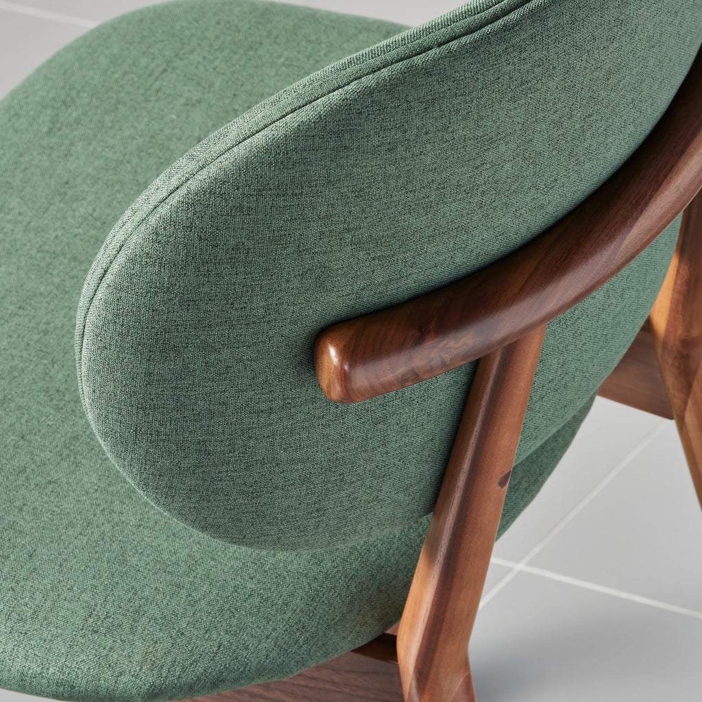 Olivia Dining Chair Forest Green Fabric Solid American Walnut