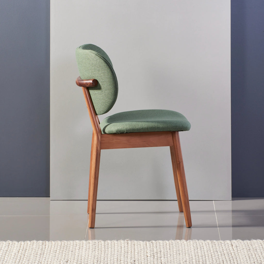 Olivia Dining Chair Forest Green Fabric Solid American Walnut