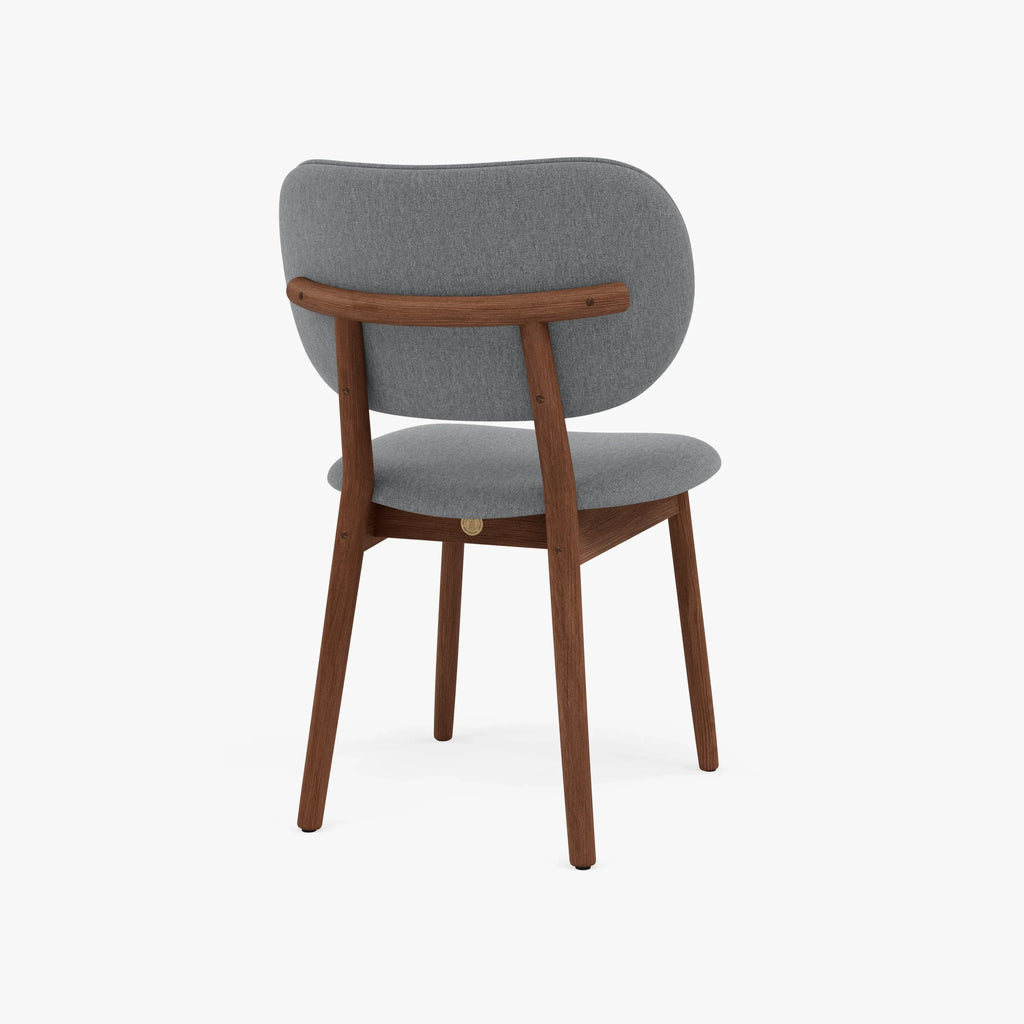 Olivia Dining Chair Graphite Grey Fabric Solid American Walnut