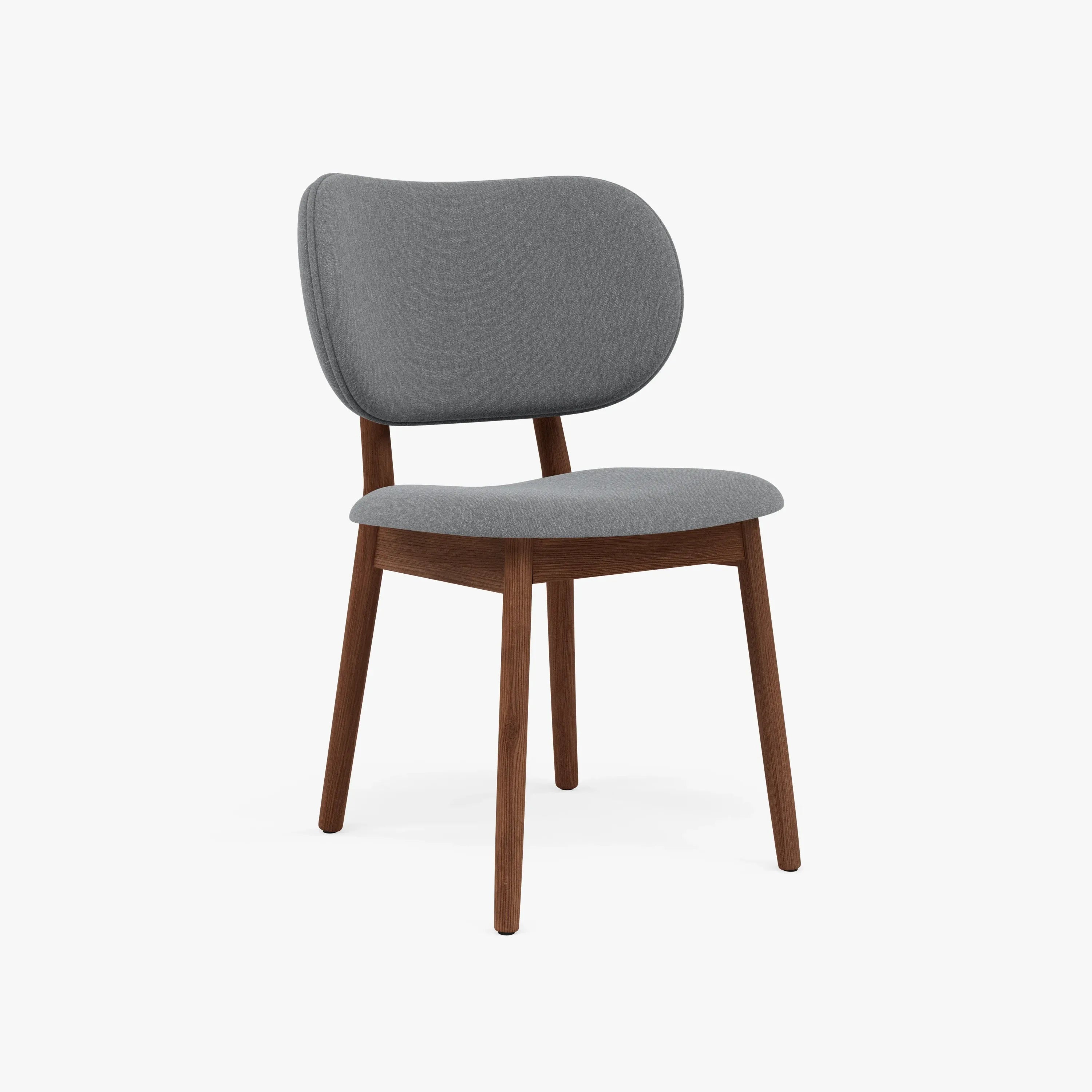 Olivia Dining Chair Graphite Grey Fabric Solid American Walnut