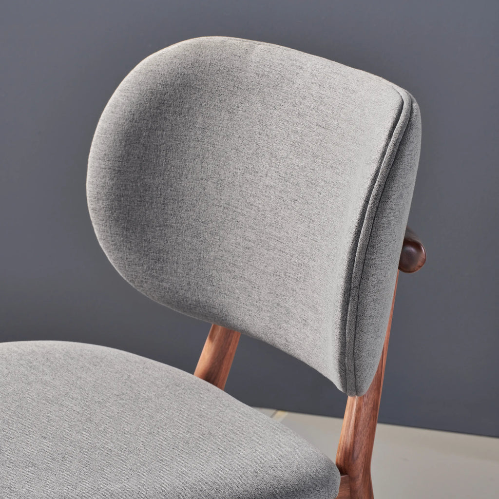 Olivia Dining Chair Graphite Grey Fabric Solid American Walnut