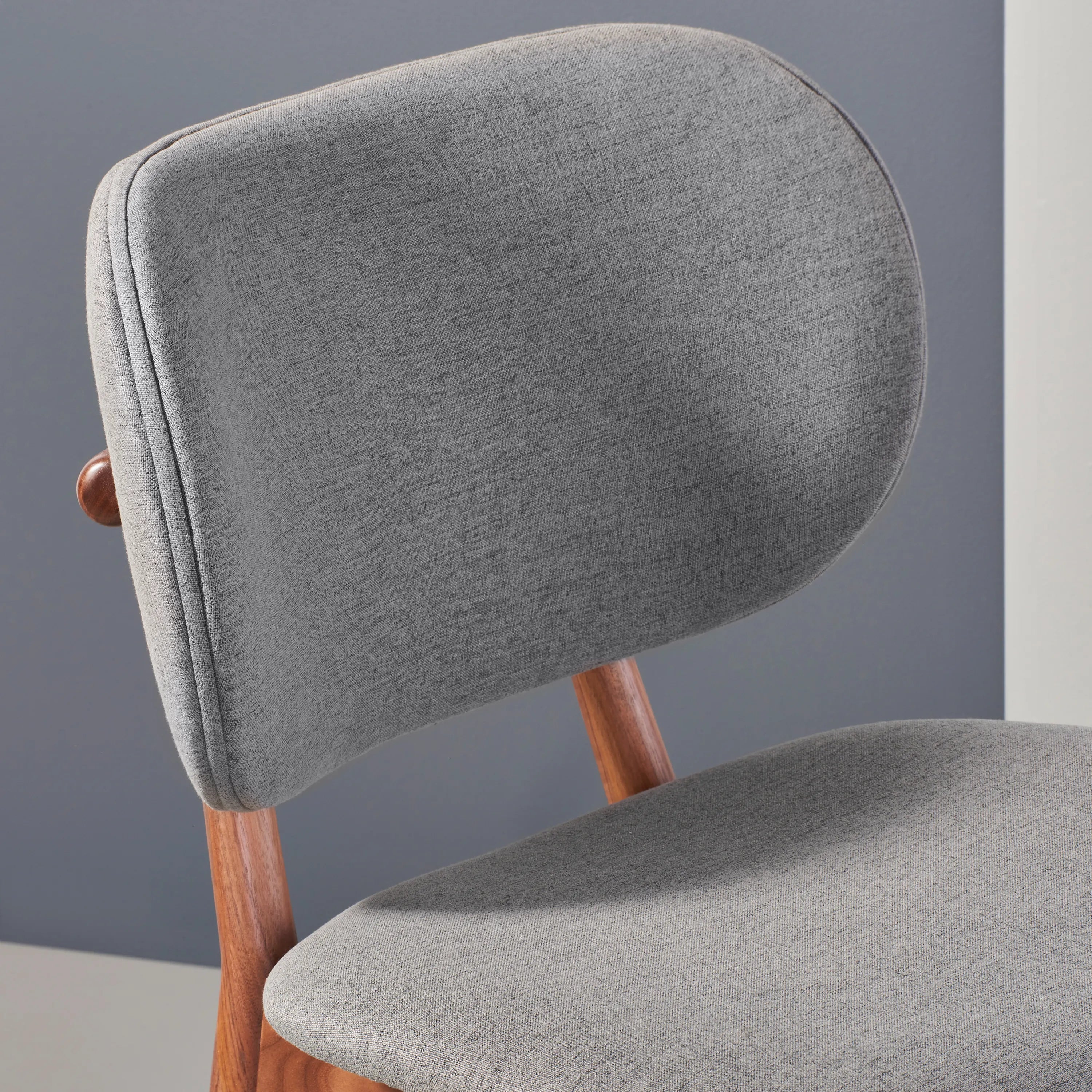 Olivia Dining Chair Graphite Grey Fabric Solid American Walnut