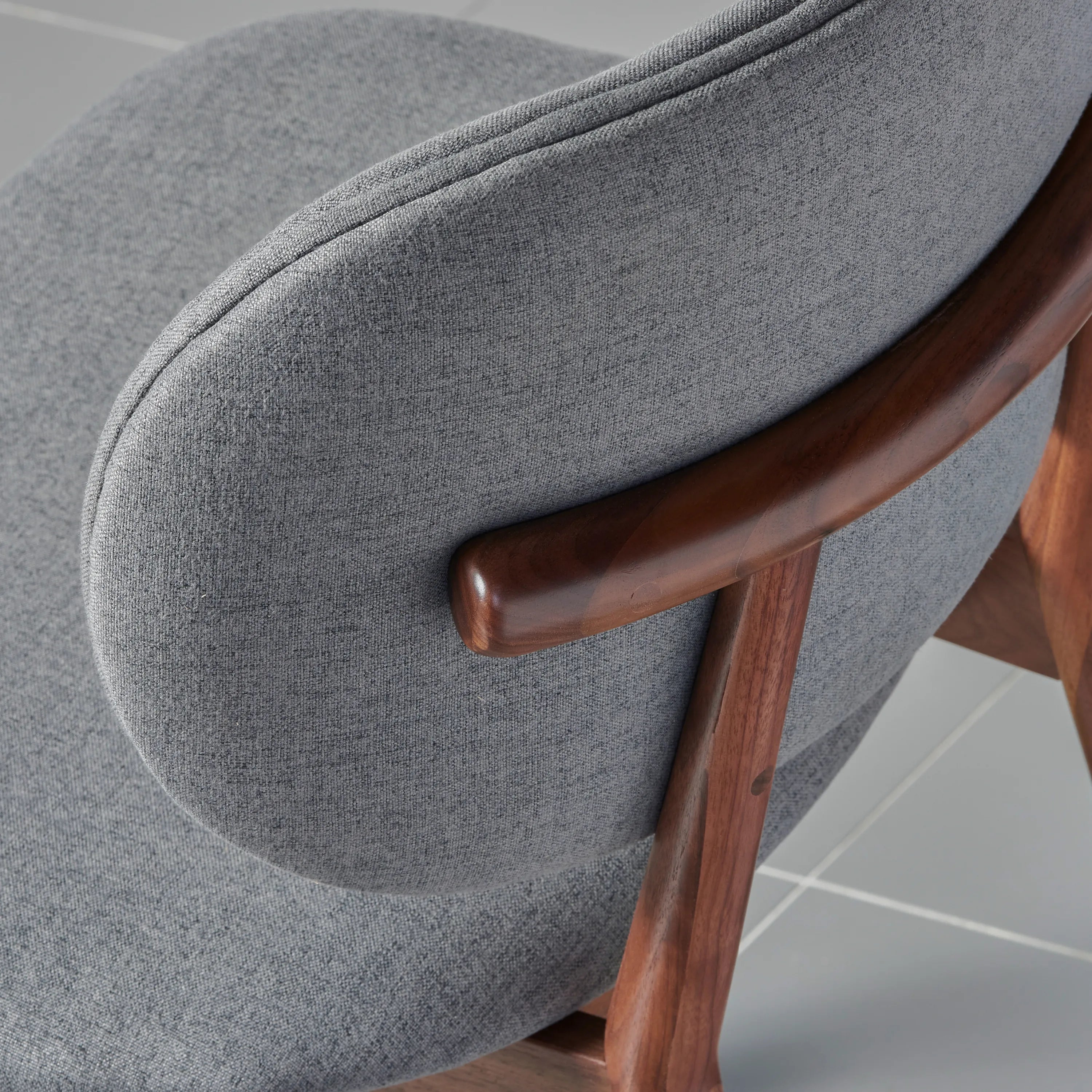 Olivia Dining Chair Graphite Grey Fabric Solid American Walnut