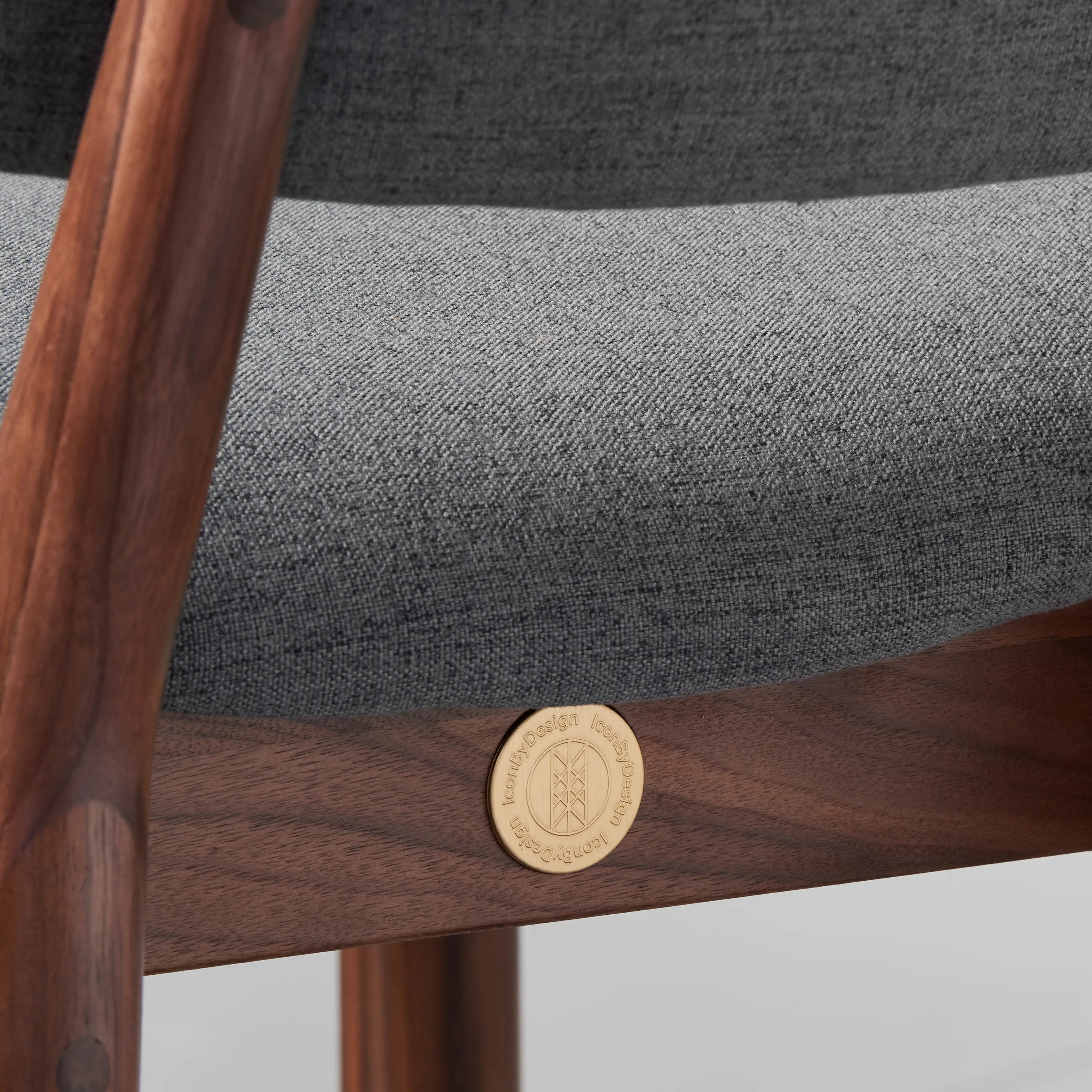 Olivia Dining Chair Graphite Grey Fabric Solid American Walnut