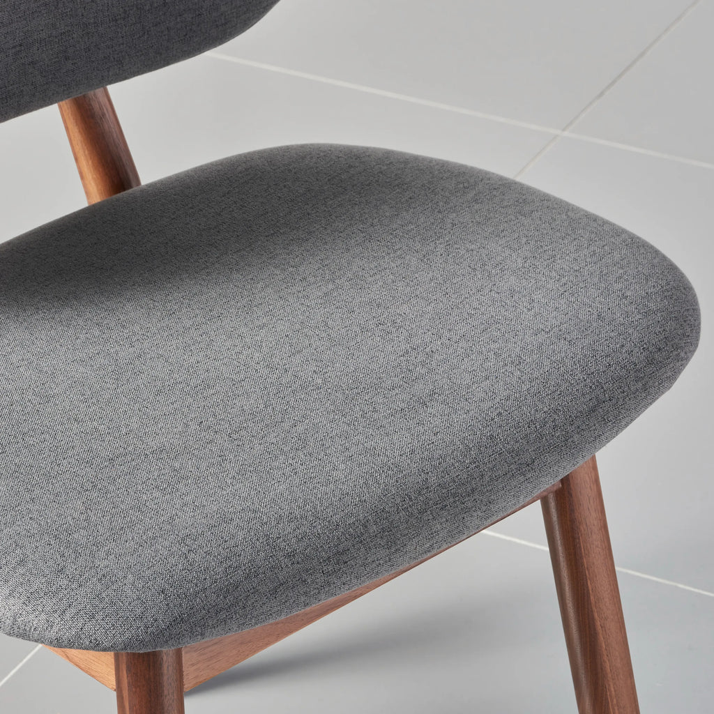 Olivia Dining Chair Graphite Grey Fabric Solid American Walnut