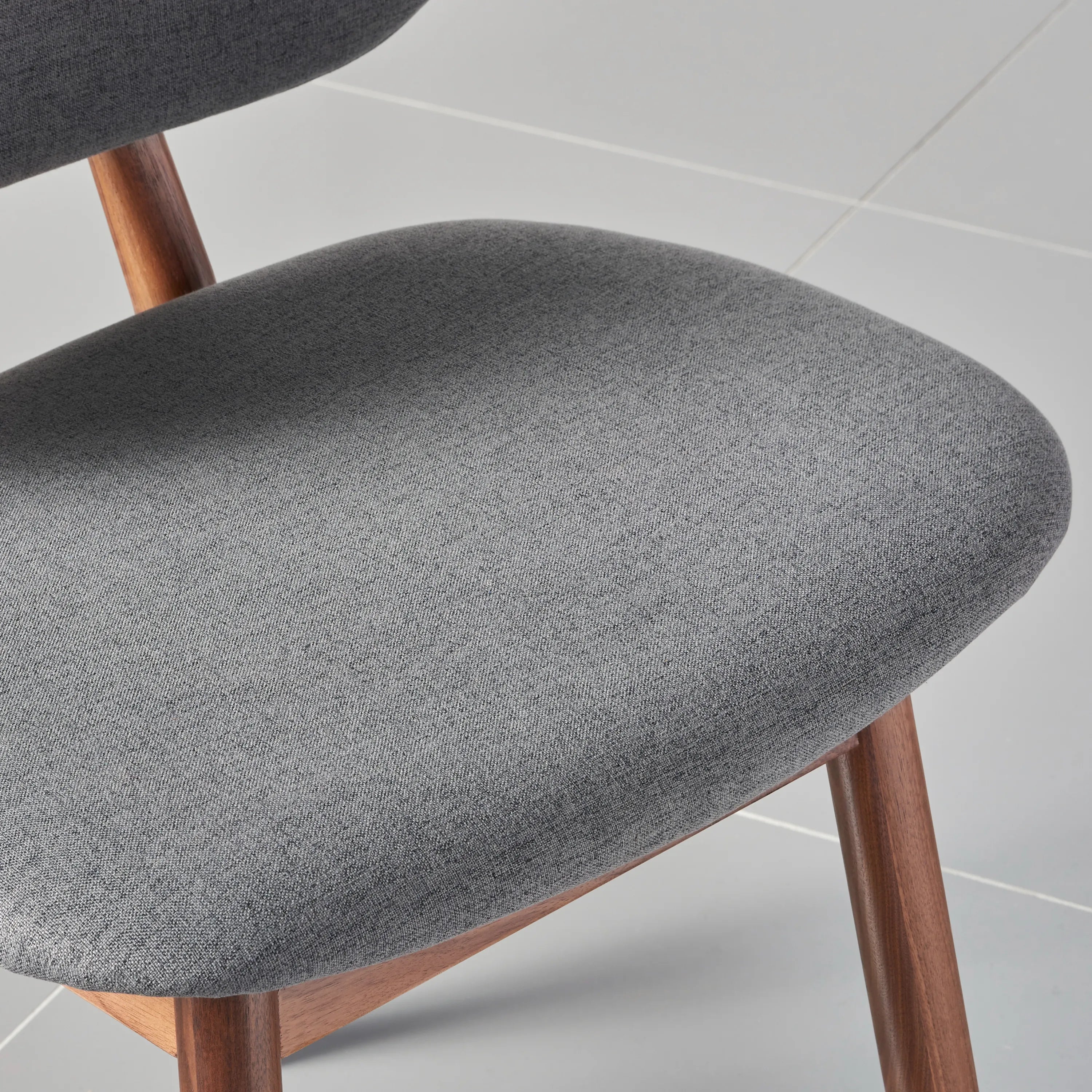 Olivia Dining Chair Graphite Grey Fabric Solid American Walnut