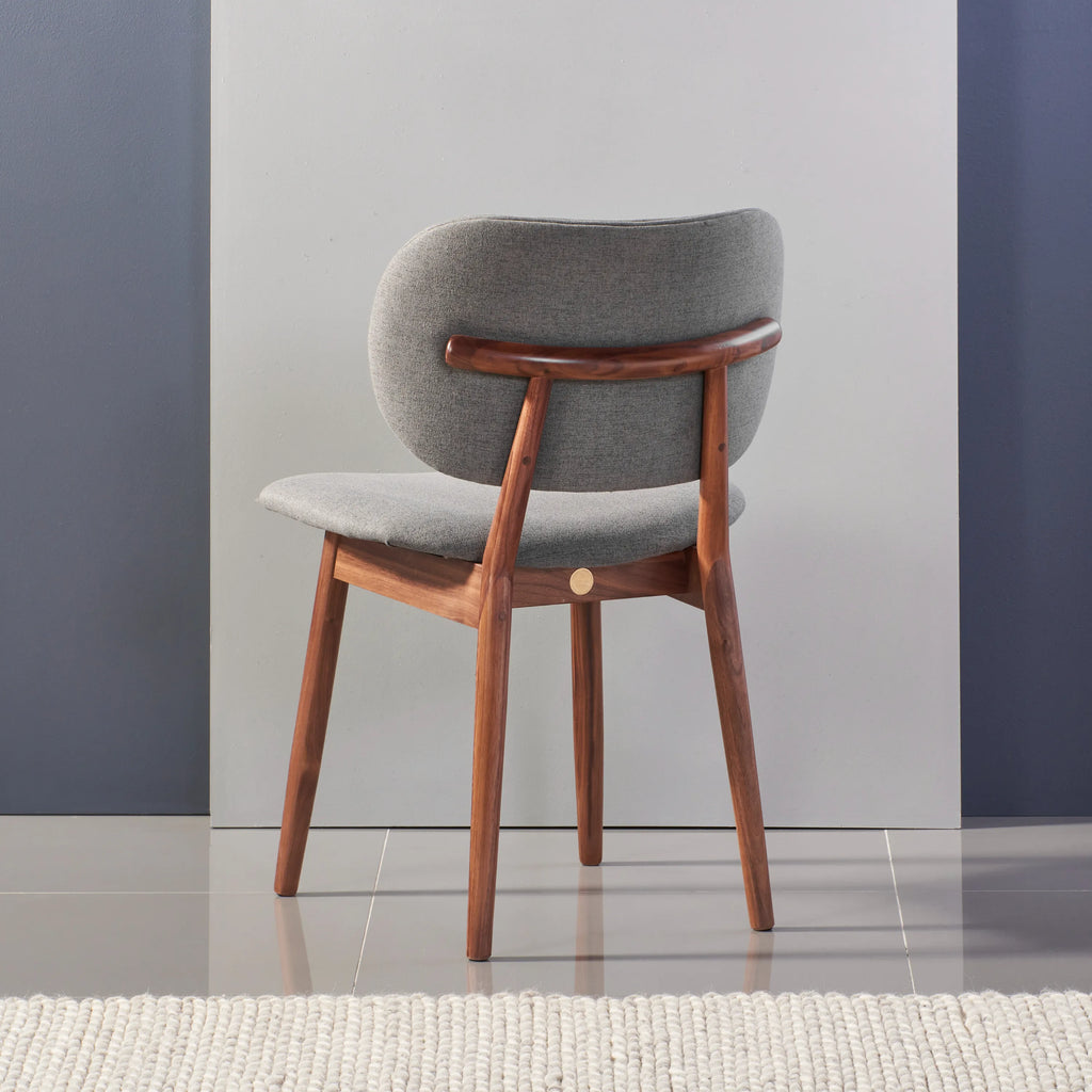 Olivia Dining Chair Graphite Grey Fabric Solid American Walnut