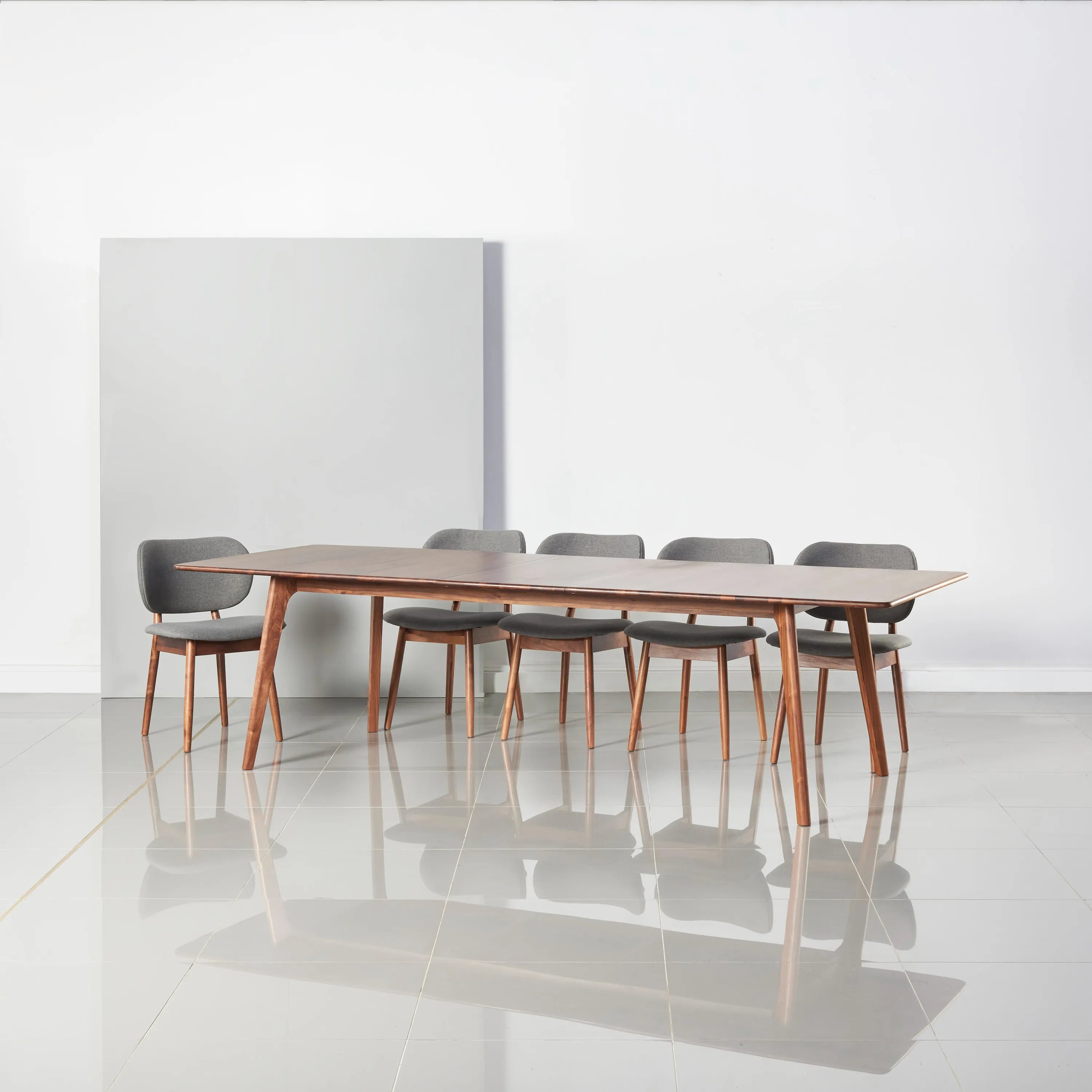 Olivia Dining Chair Graphite Grey Fabric Solid American Walnut