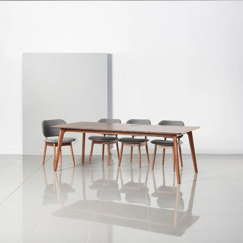 Olivia Dining Chair Graphite Grey Fabric Solid American Walnut