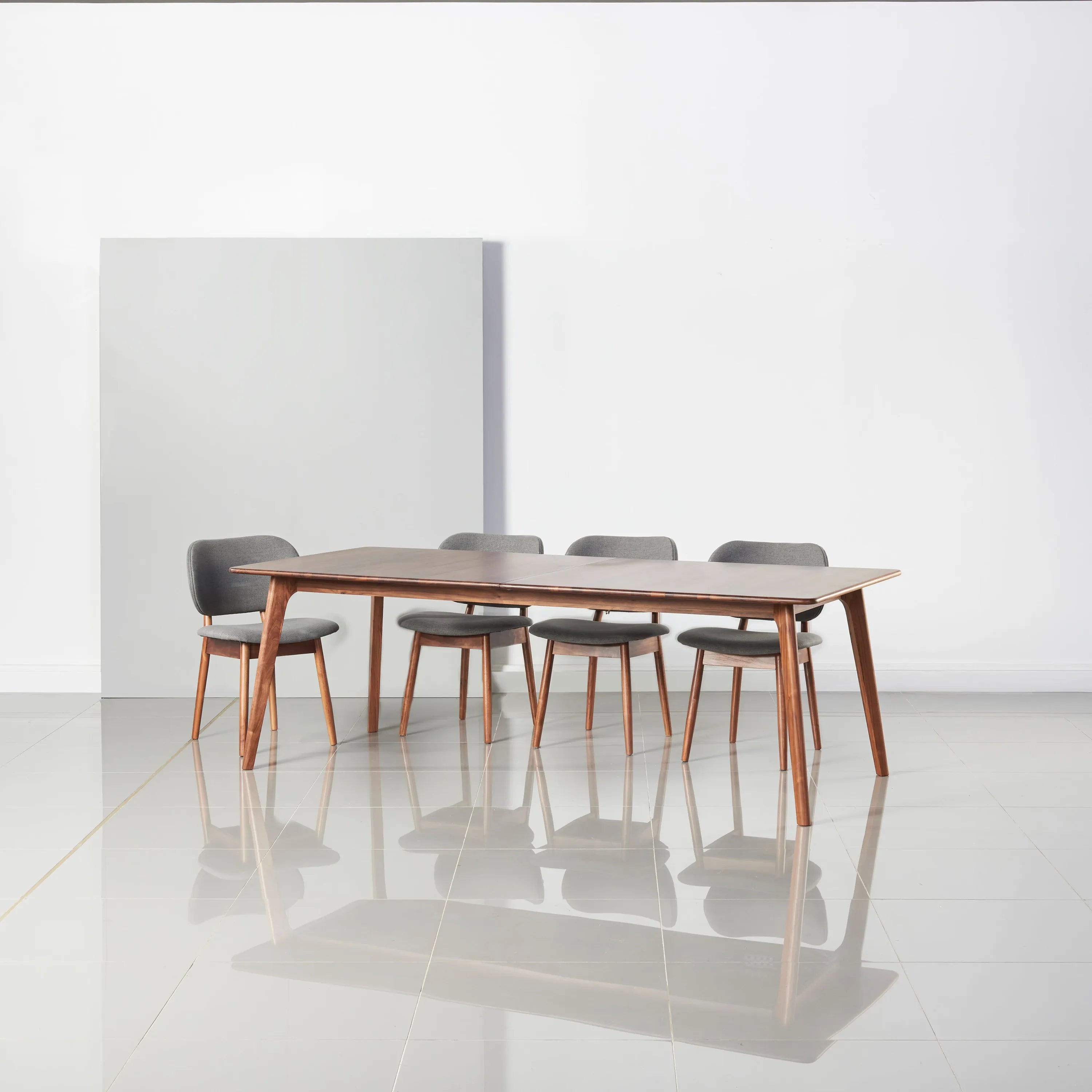 Olivia Dining Chair Graphite Grey Fabric Solid American Walnut