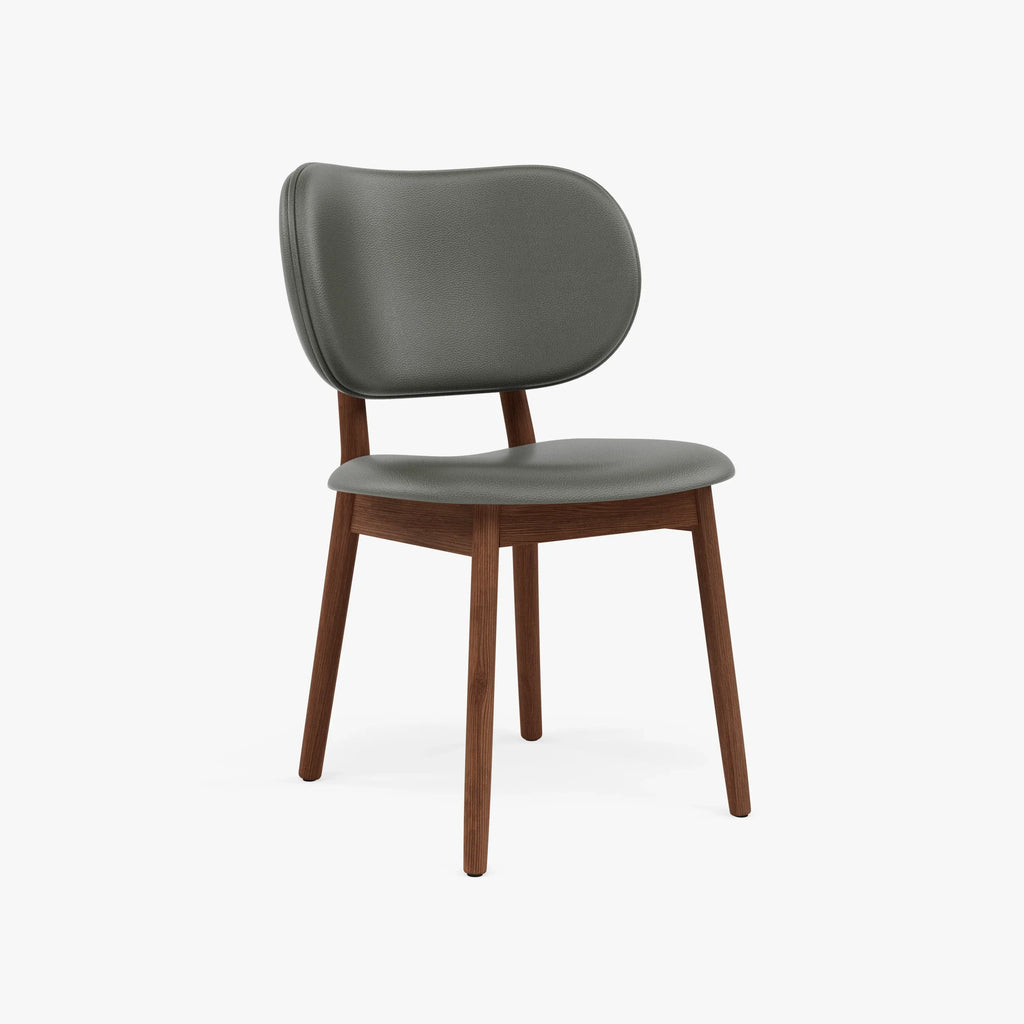 Olivia Dining Chair Grey Leather Solid American Walnut