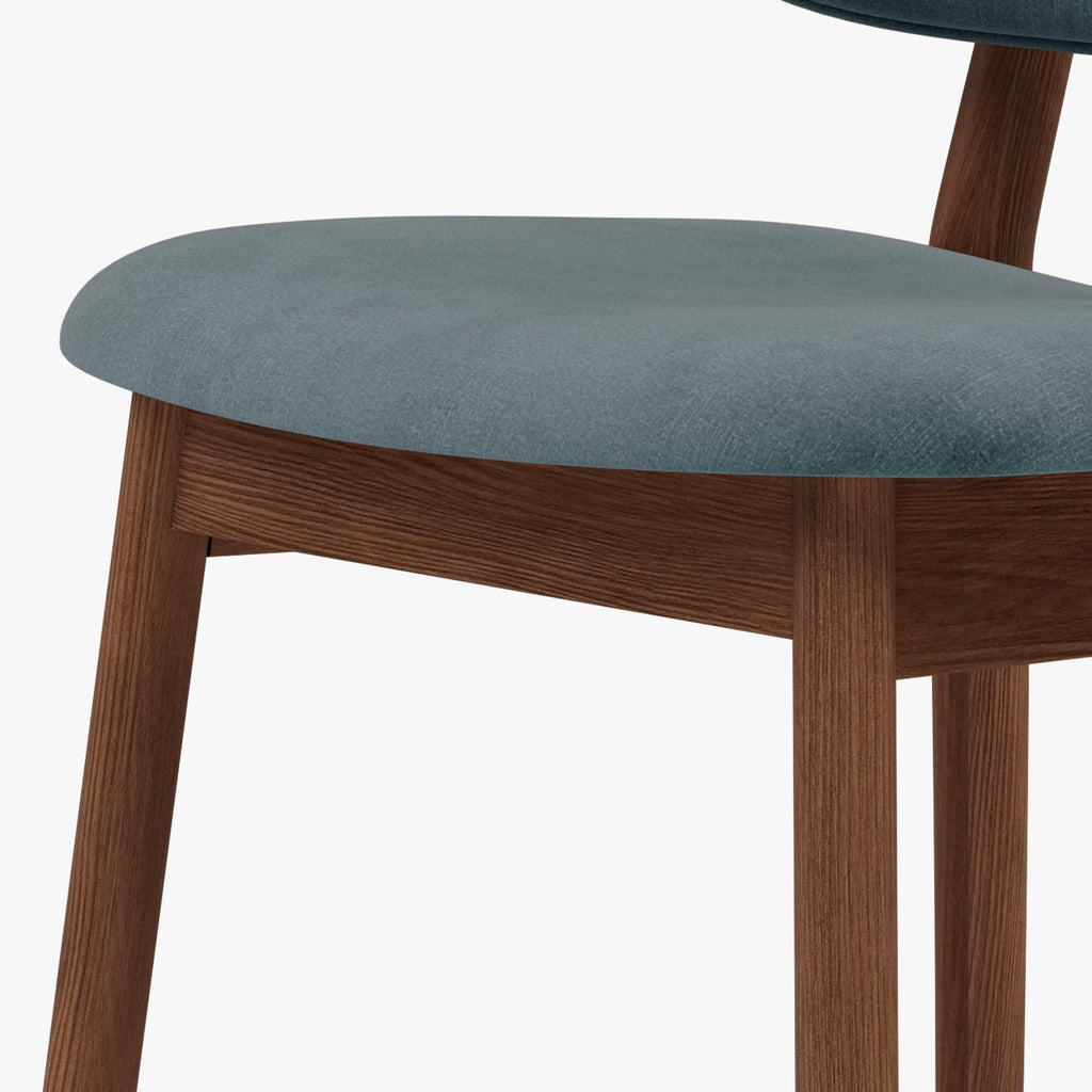 Olivia Dining Chair Seafoam Velvet Solid American Walnut