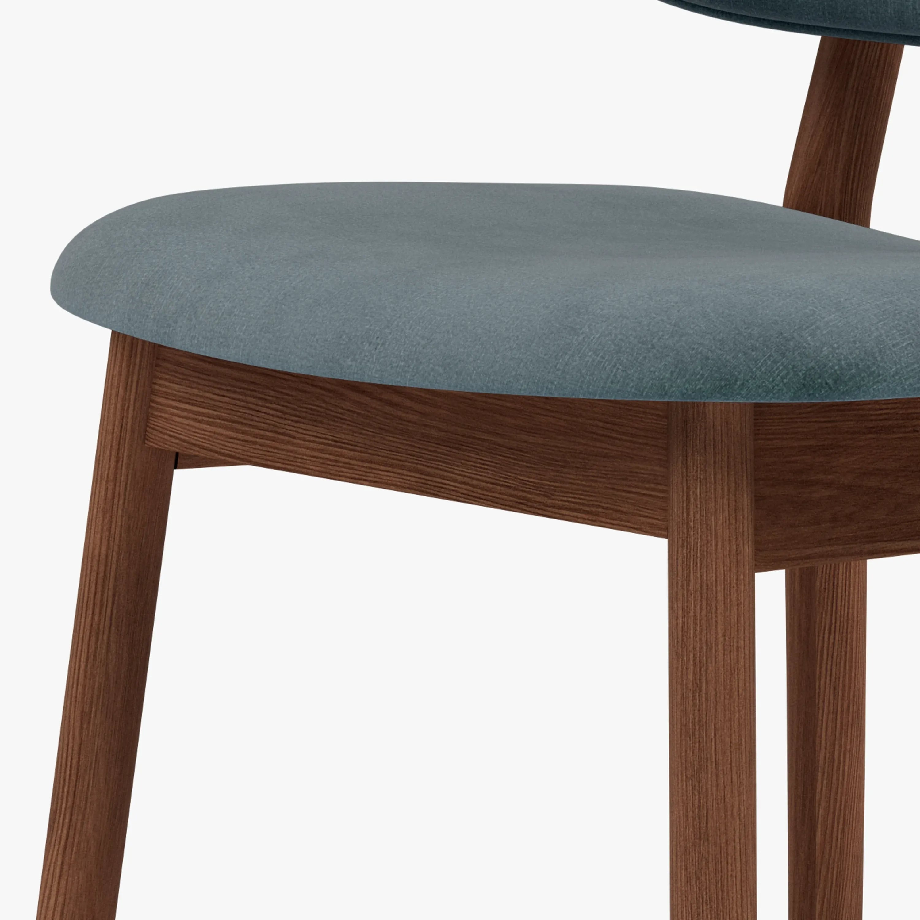 Olivia Dining Chair Seafoam Velvet Solid American Walnut