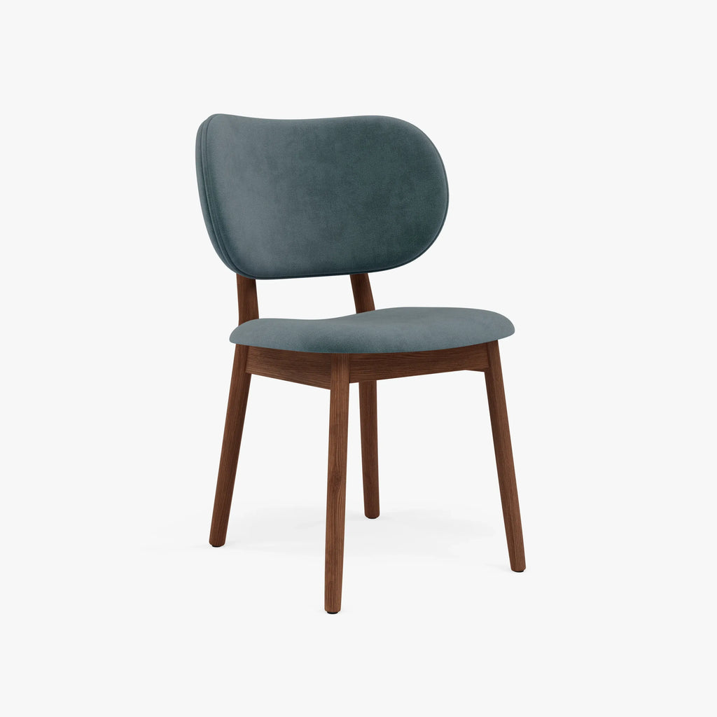 Olivia Dining Chair Seafoam Velvet Solid American Walnut