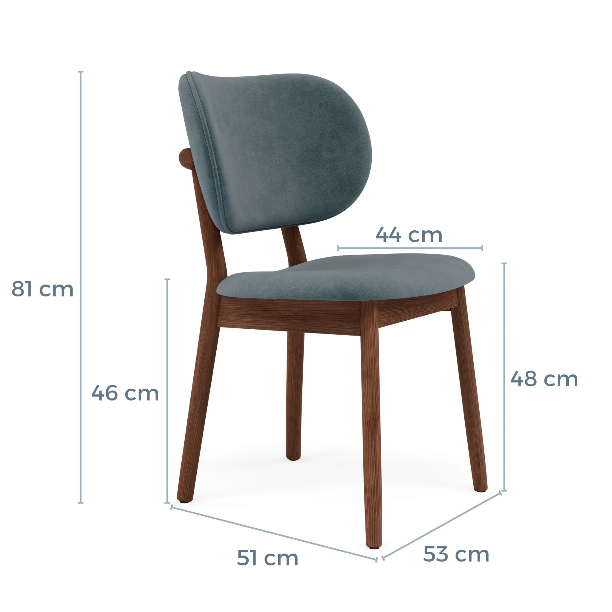Olivia Dining Chair Seafoam Velvet Solid American Walnut