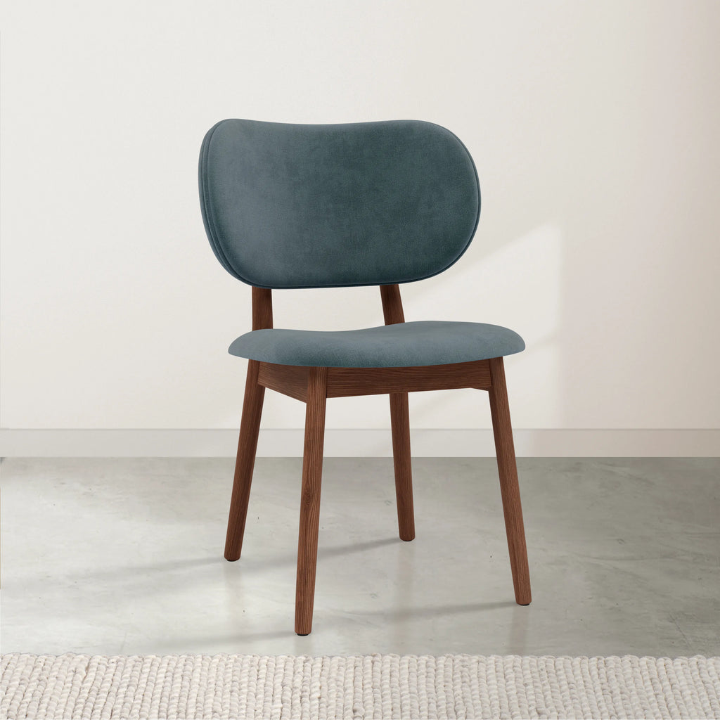 Olivia Dining Chair Seafoam Velvet Solid American Walnut