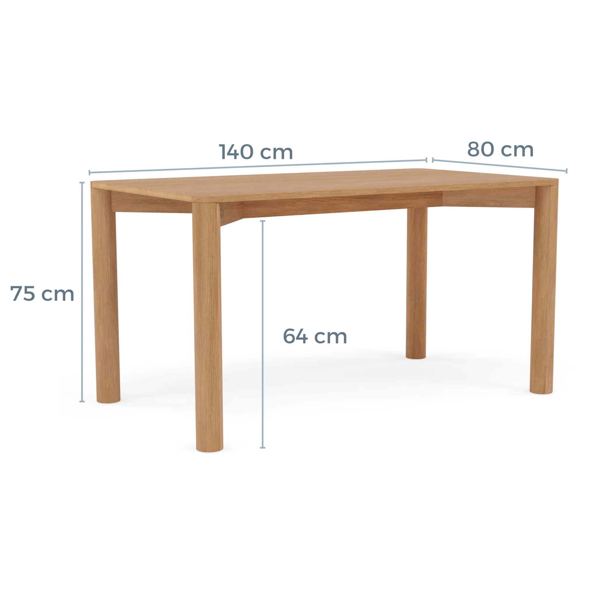 Olivia Dining Table 140 x 80cm Solid American Oak