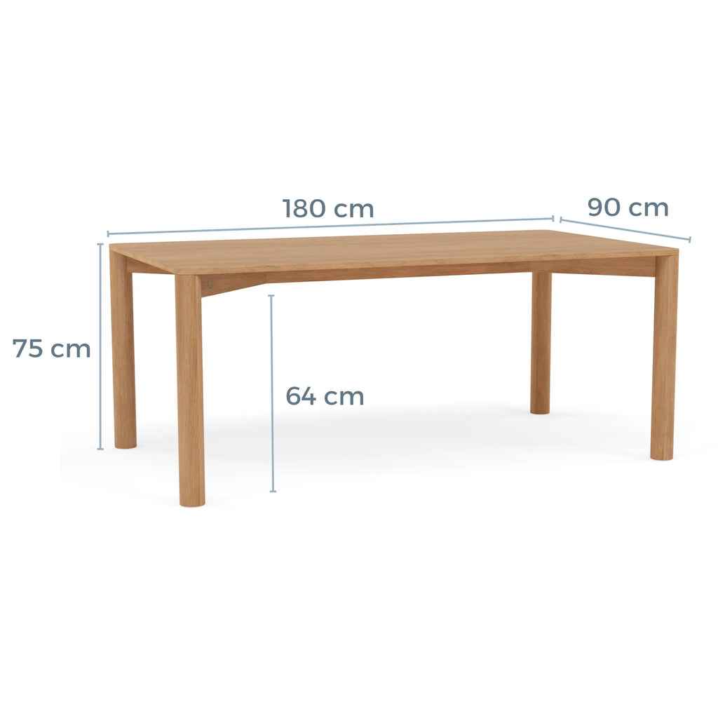 Olivia Dining Table Extendable 130-180 x 90cm Solid American Oak