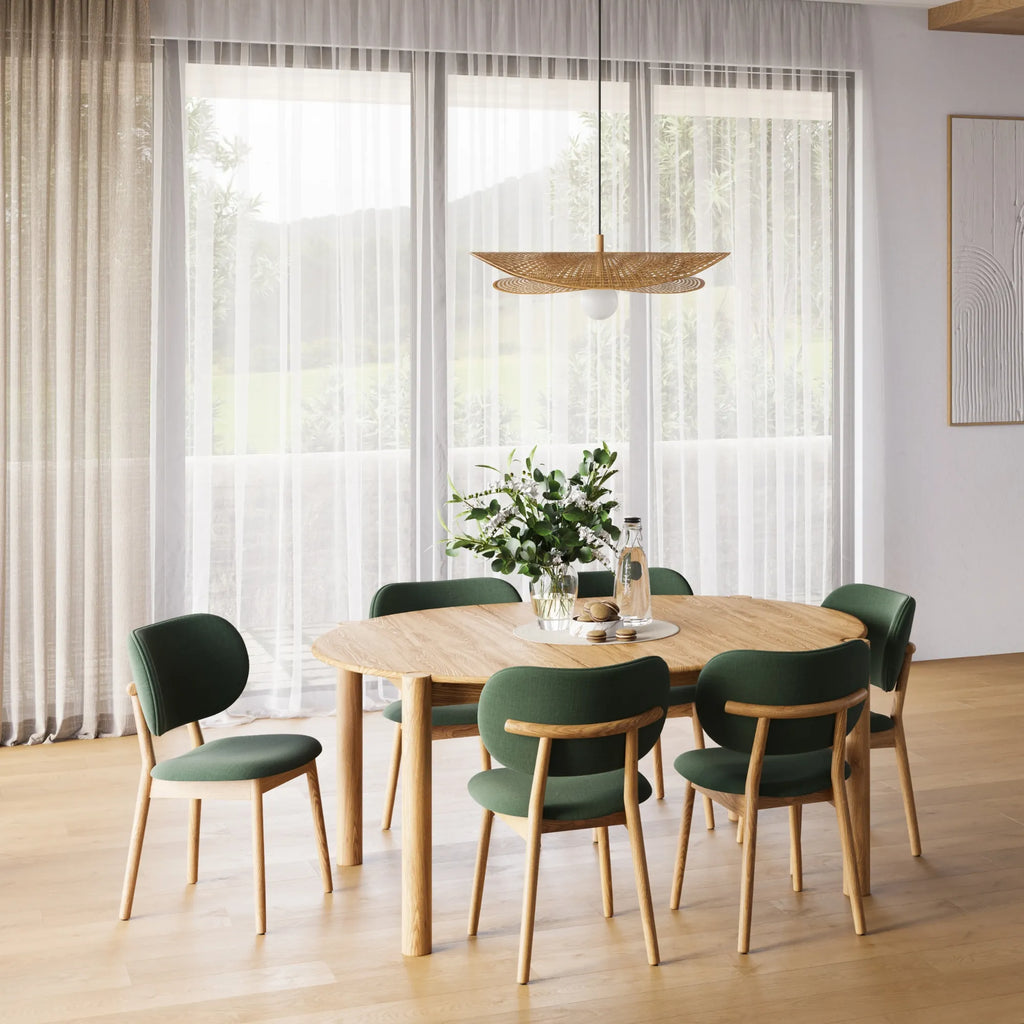 Olivia Dining Table Round Extendable 130-170 x 130cm Solid American Oak