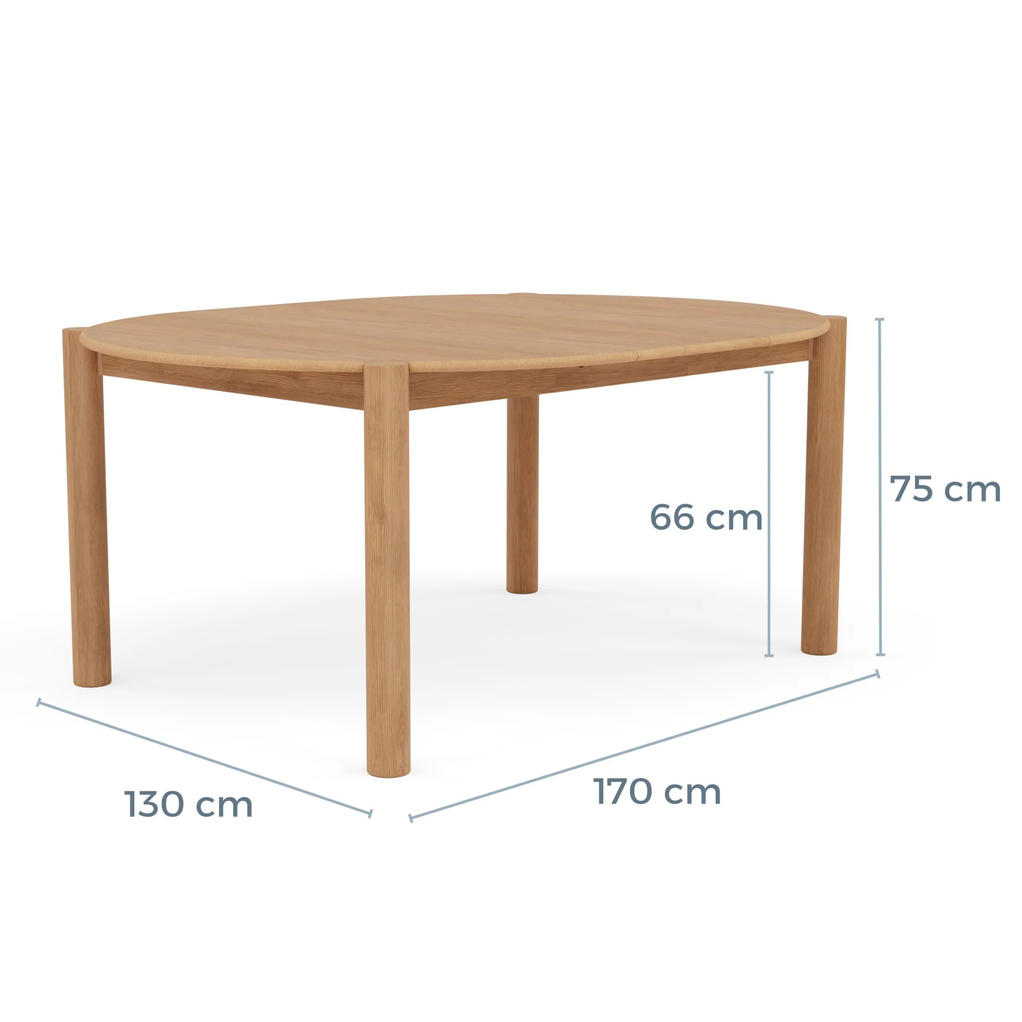 Olivia Dining Table Round Extendable 130-170 x 130cm Solid American Oak