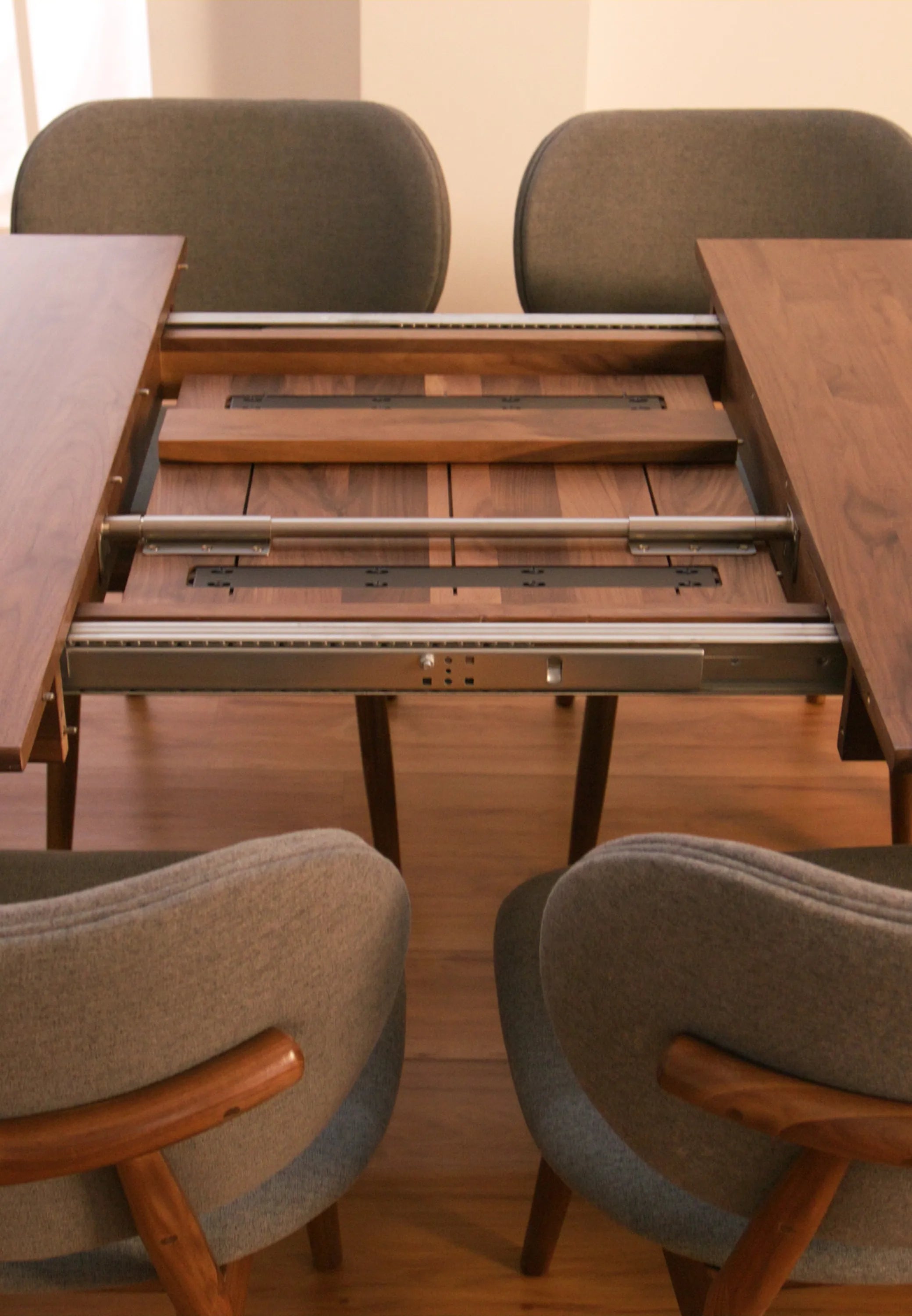 Olivia Dining Table Round Extendable 130-170 x 130cm Solid American Walnut