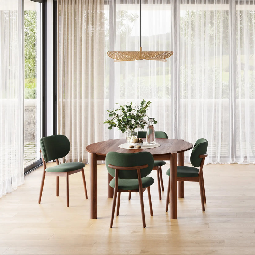 Olivia Dining Table Round Extendable 130-170 x 130cm Solid American Walnut