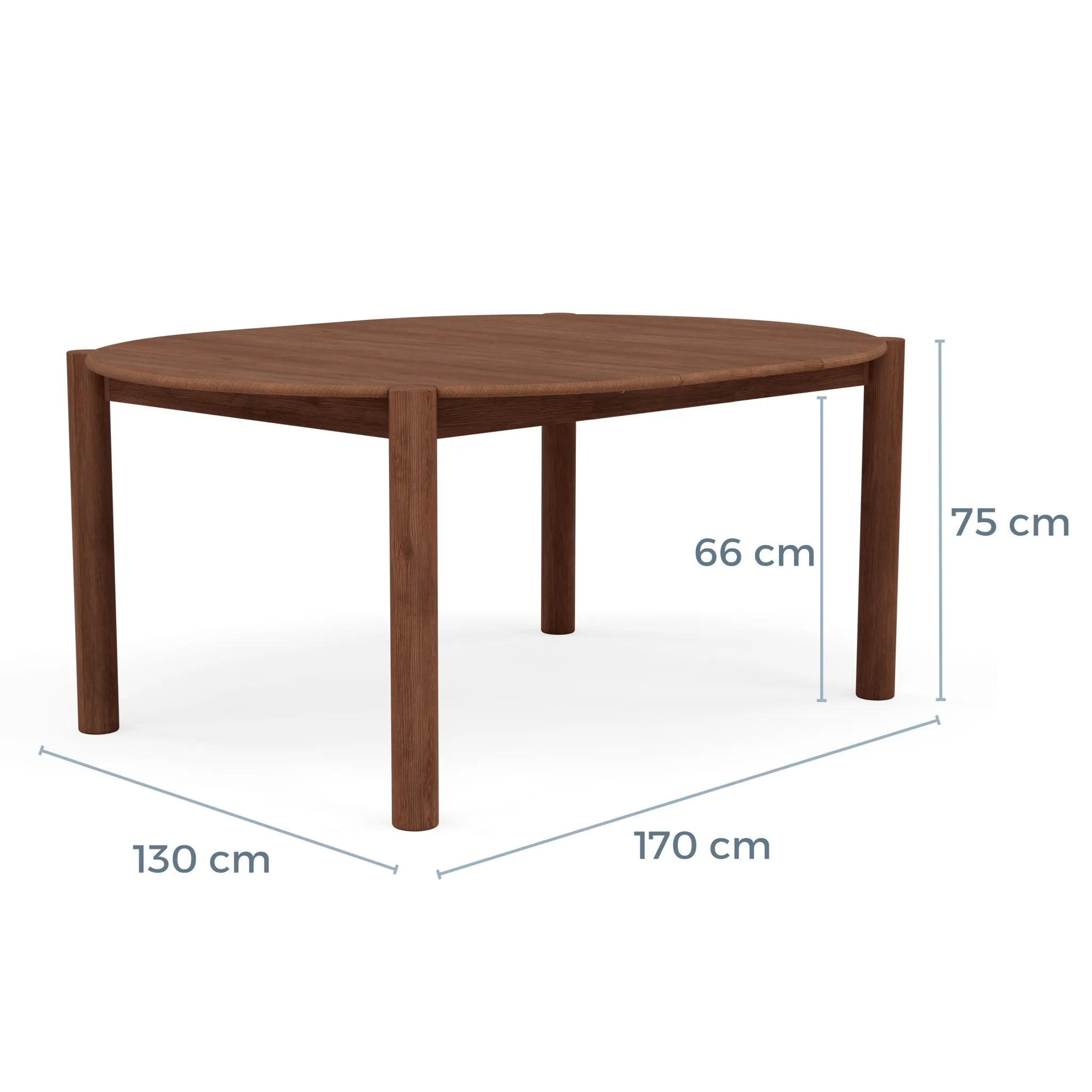 Olivia Dining Table Round Extendable 130-170 x 130cm Solid American Walnut