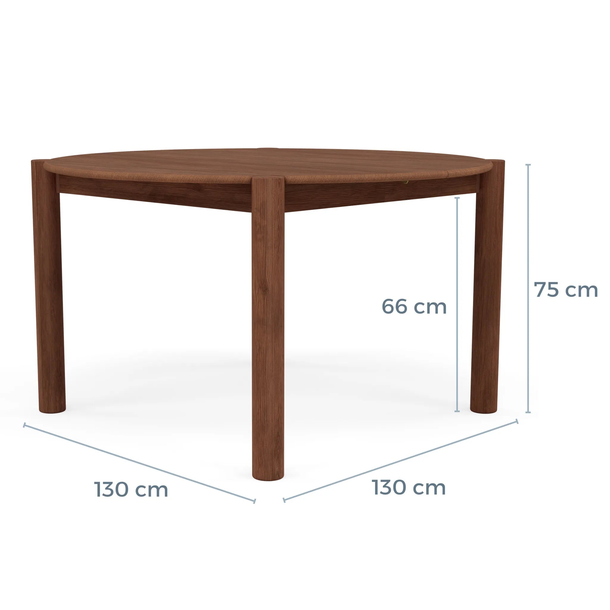 Olivia Dining Table Round Extendable 130-170 x 130cm Solid American Walnut