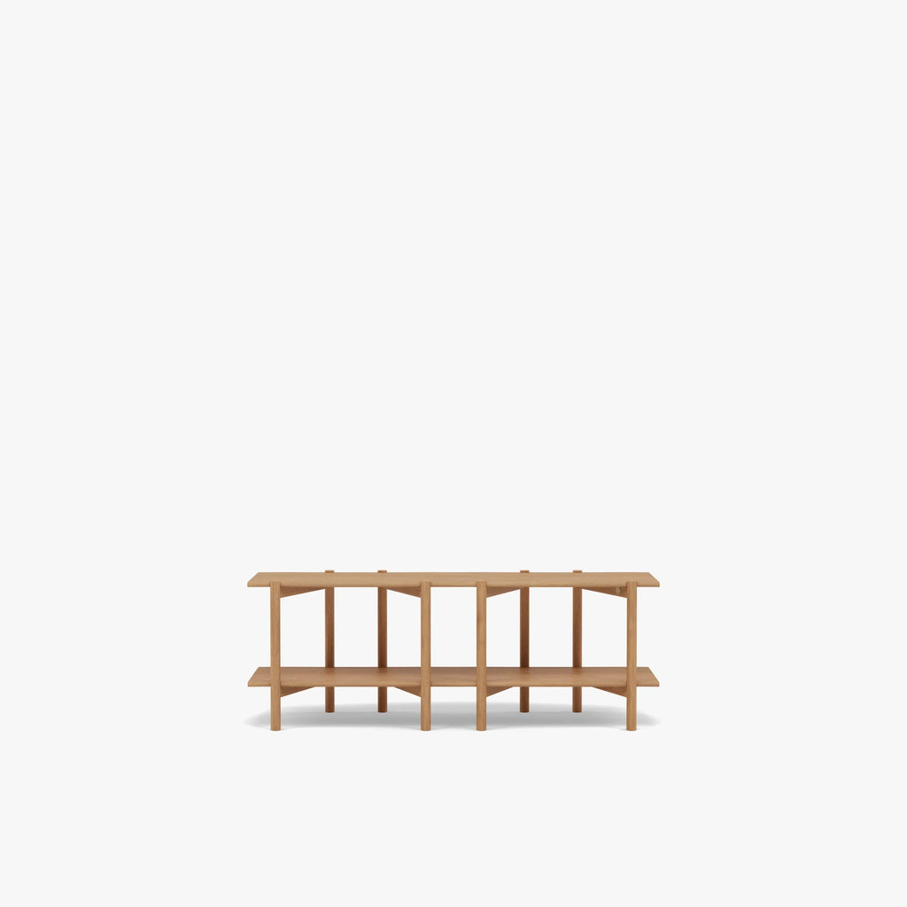 Olivia Modular Shelf Double 144 x 35 x 52cm Solid American Oak