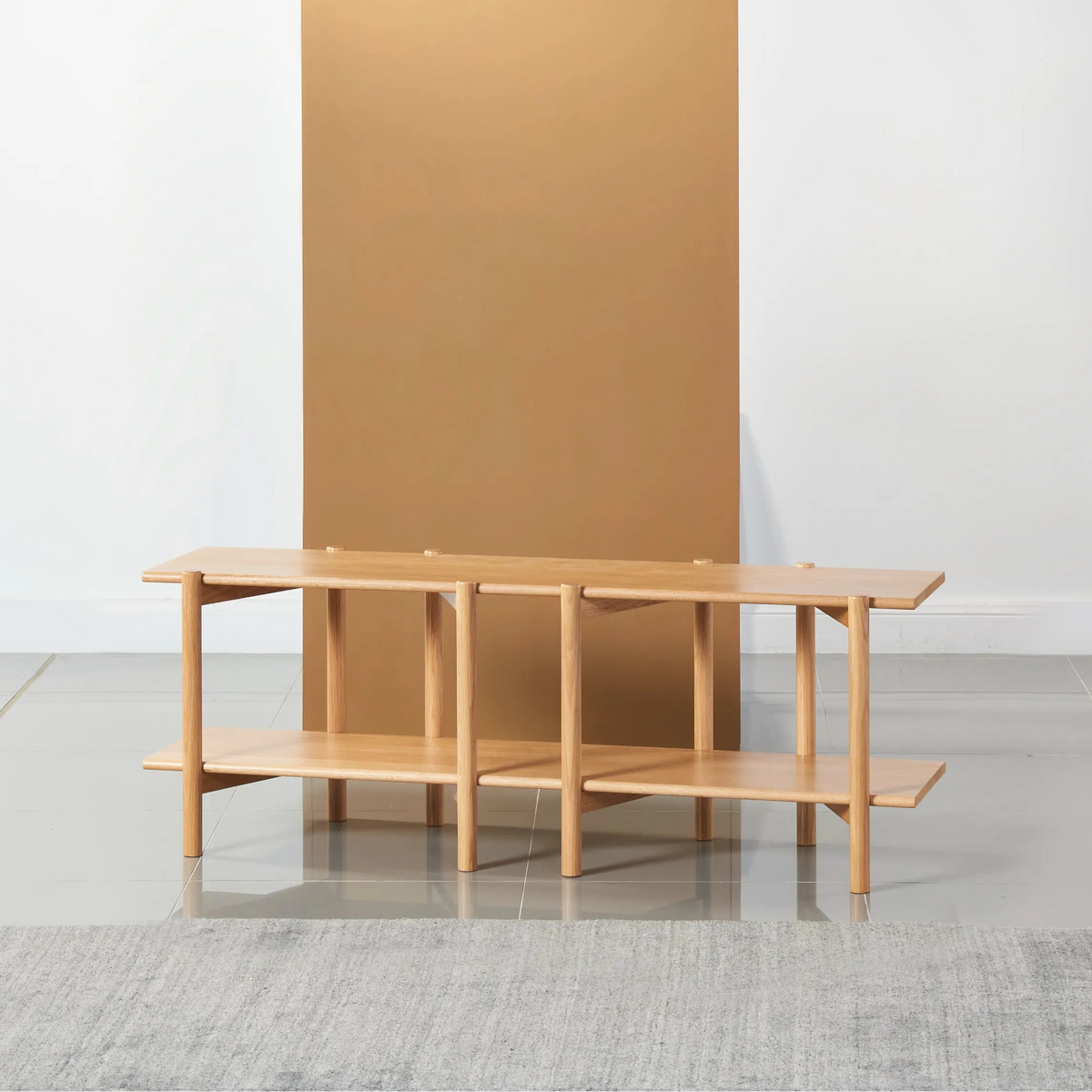 Olivia Modular Shelf Double 144 x 35 x 52cm Solid American Oak
