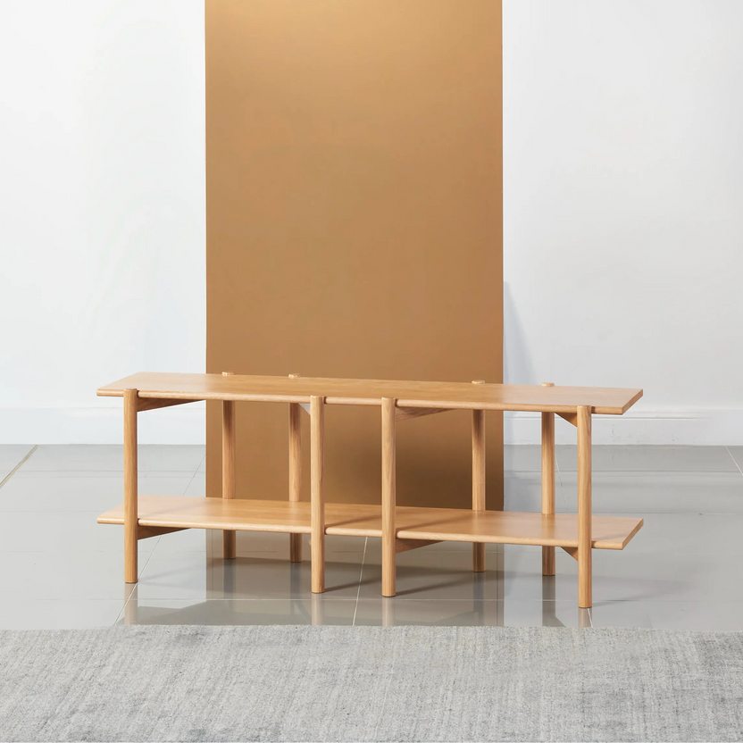 Olivia Modular Shelf Double 144 x 35 x 52cm Solid American Oak