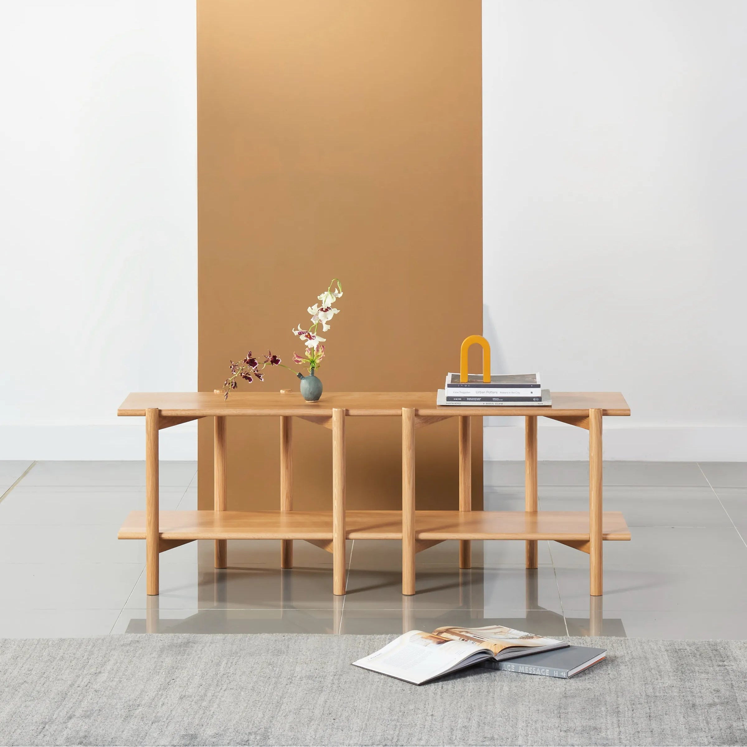 Olivia Modular Shelf Double 144 x 35 x 52cm Solid American Oak