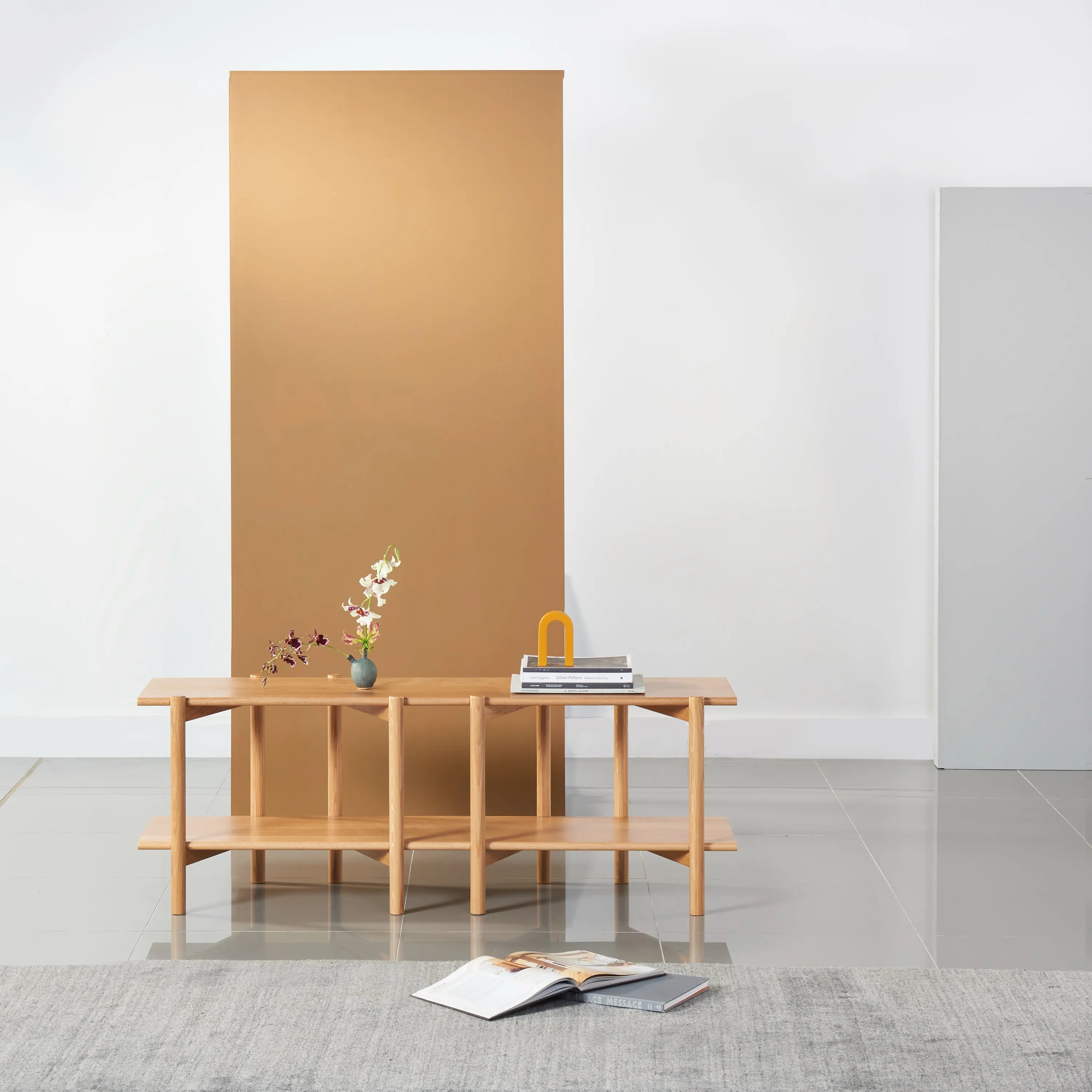 Olivia Modular Shelf Double 144 x 35 x 52cm Solid American Oak