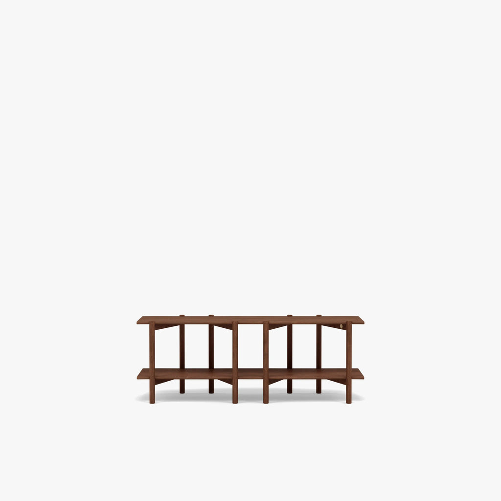 Olivia Modular Shelf Double 144 x 35 x 52cm Solid American Walnut