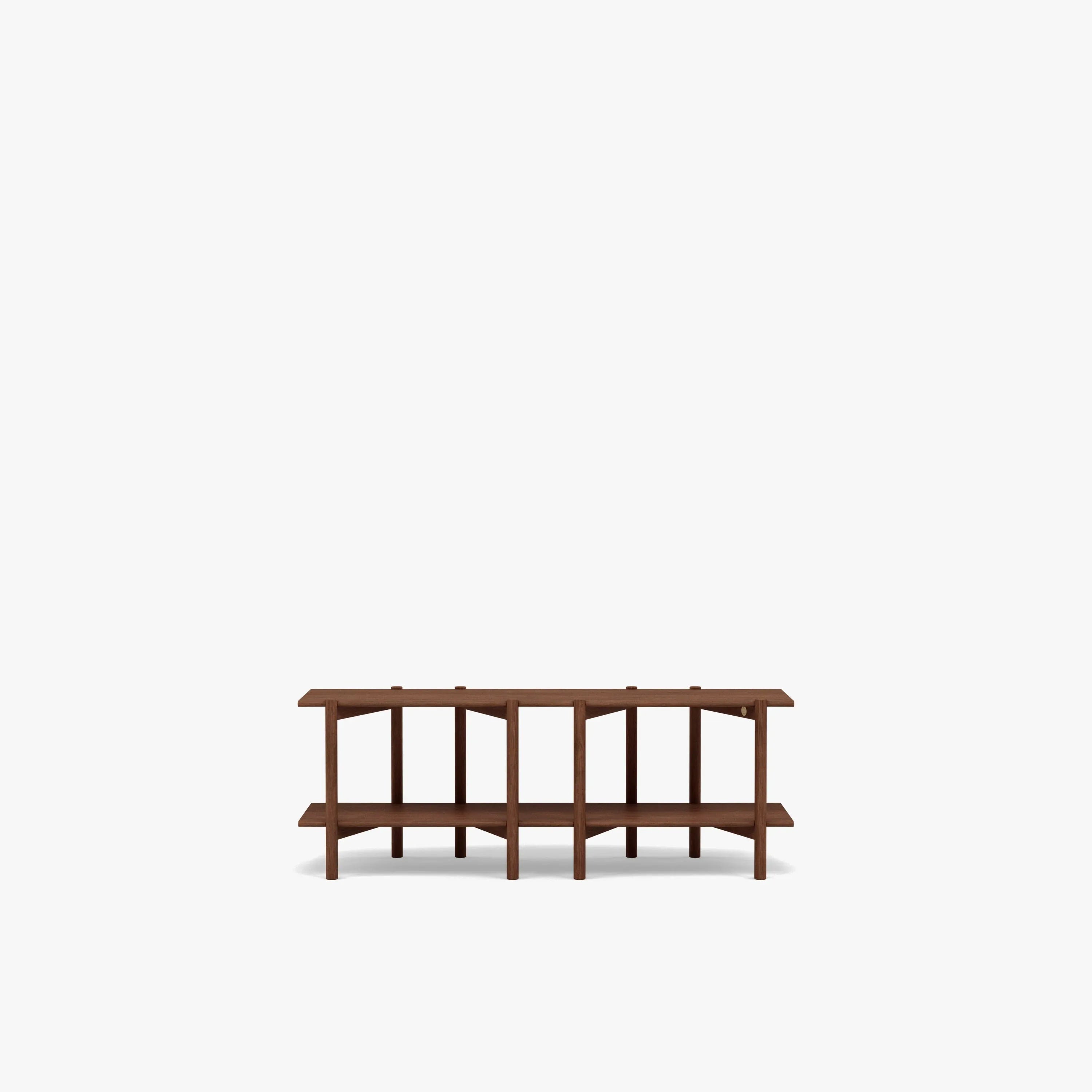 Olivia Modular Shelf Double 144 x 35 x 52cm Solid American Walnut