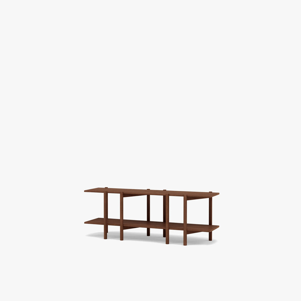 Olivia Modular Shelf Double 144 x 35 x 52cm Solid American Walnut