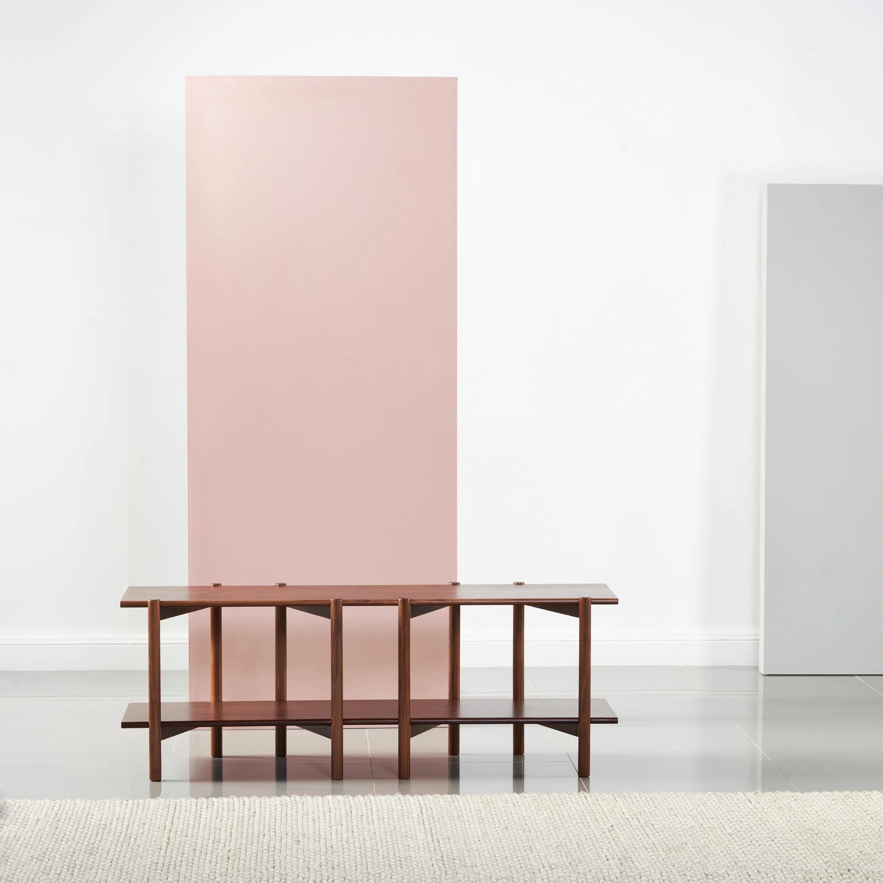 Olivia Modular Shelf Double 144 x 35 x 52cm Solid American Walnut