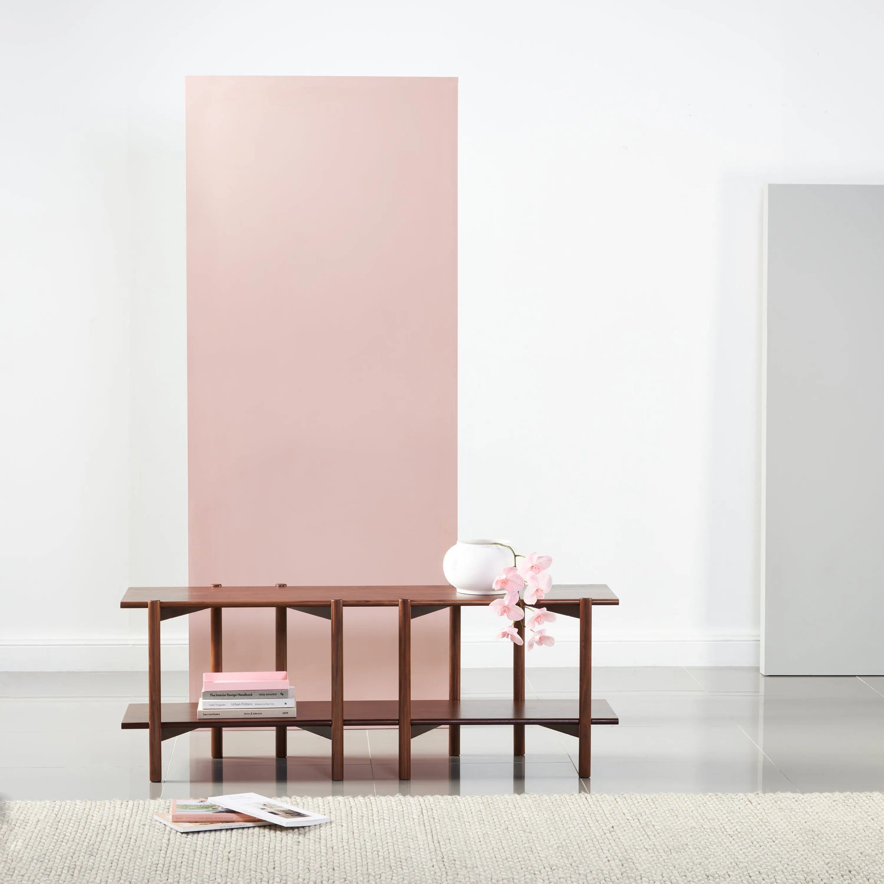 Olivia Modular Shelf Double 144 x 35 x 52cm Solid American Walnut