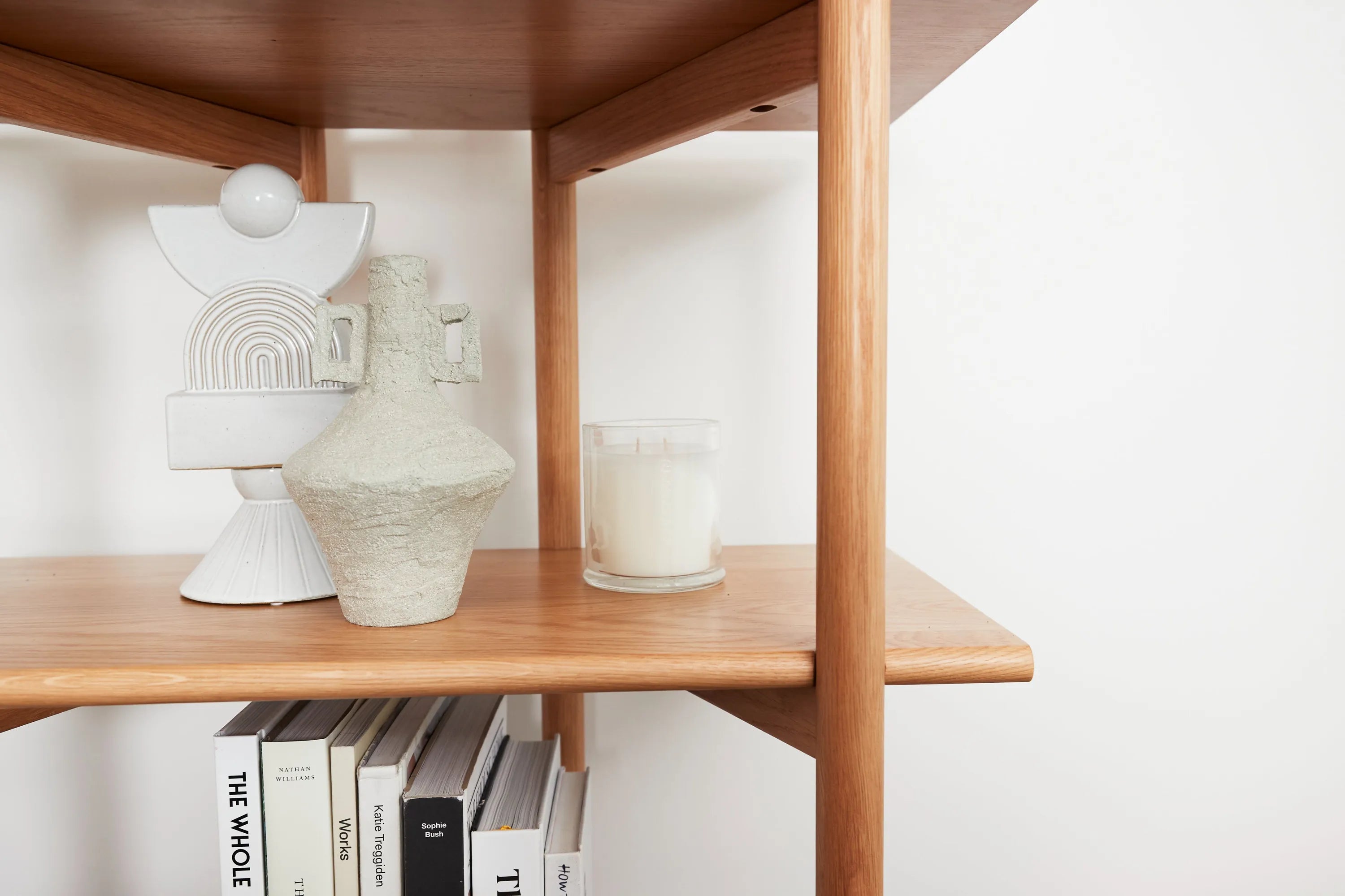 Olivia Modular Shelf Double 144 x 35 x 87cm Solid American Oak