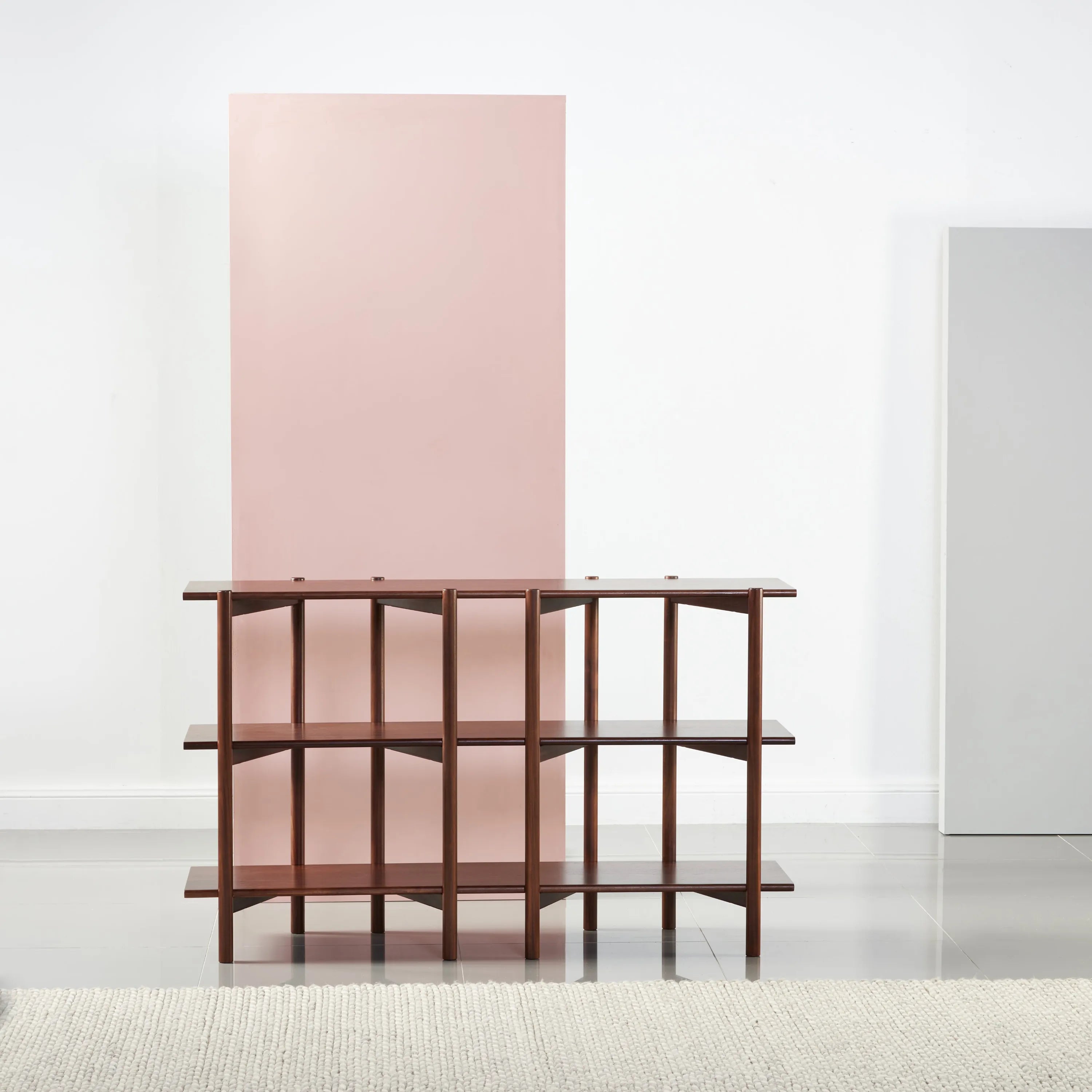 Olivia Modular Shelf Double 144 x 35 x 87cm Solid American Walnut